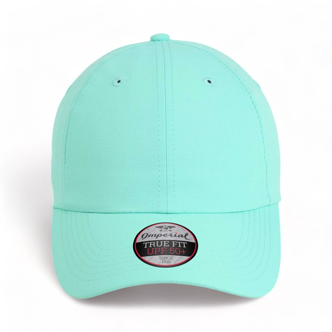 Front view of Imperial X210P custom hat in aqua