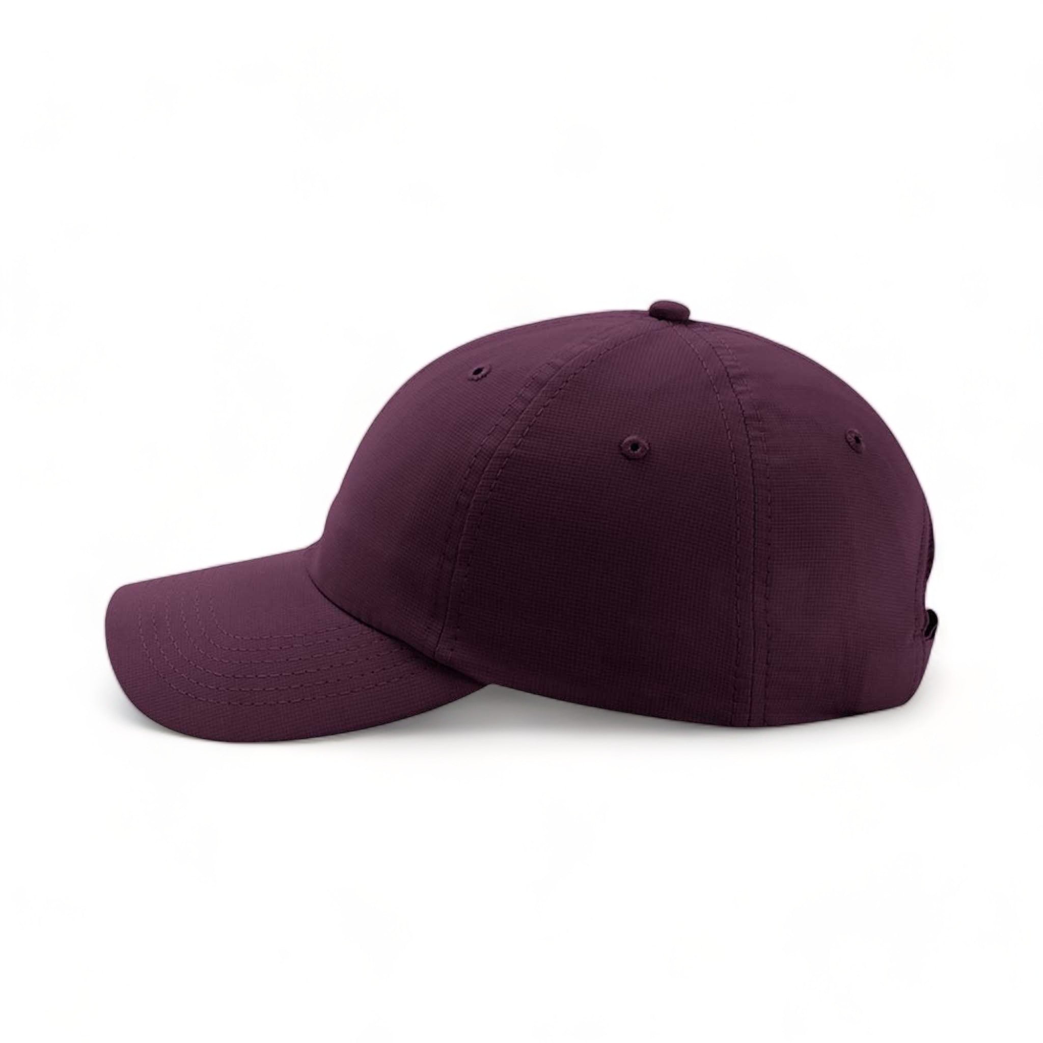 Side view of Imperial X210P custom hat in aubergine