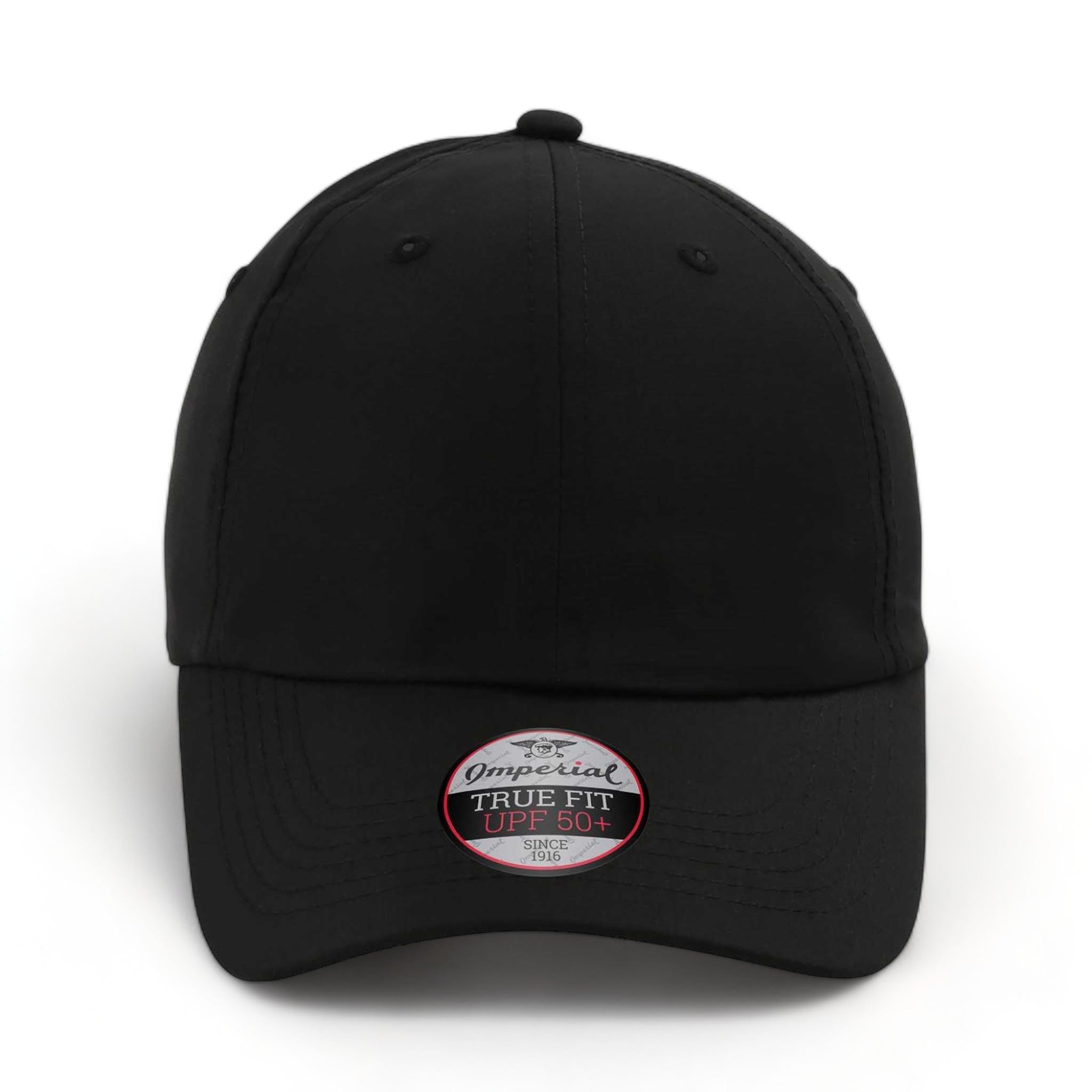 Front view of Imperial X210P custom hat in black