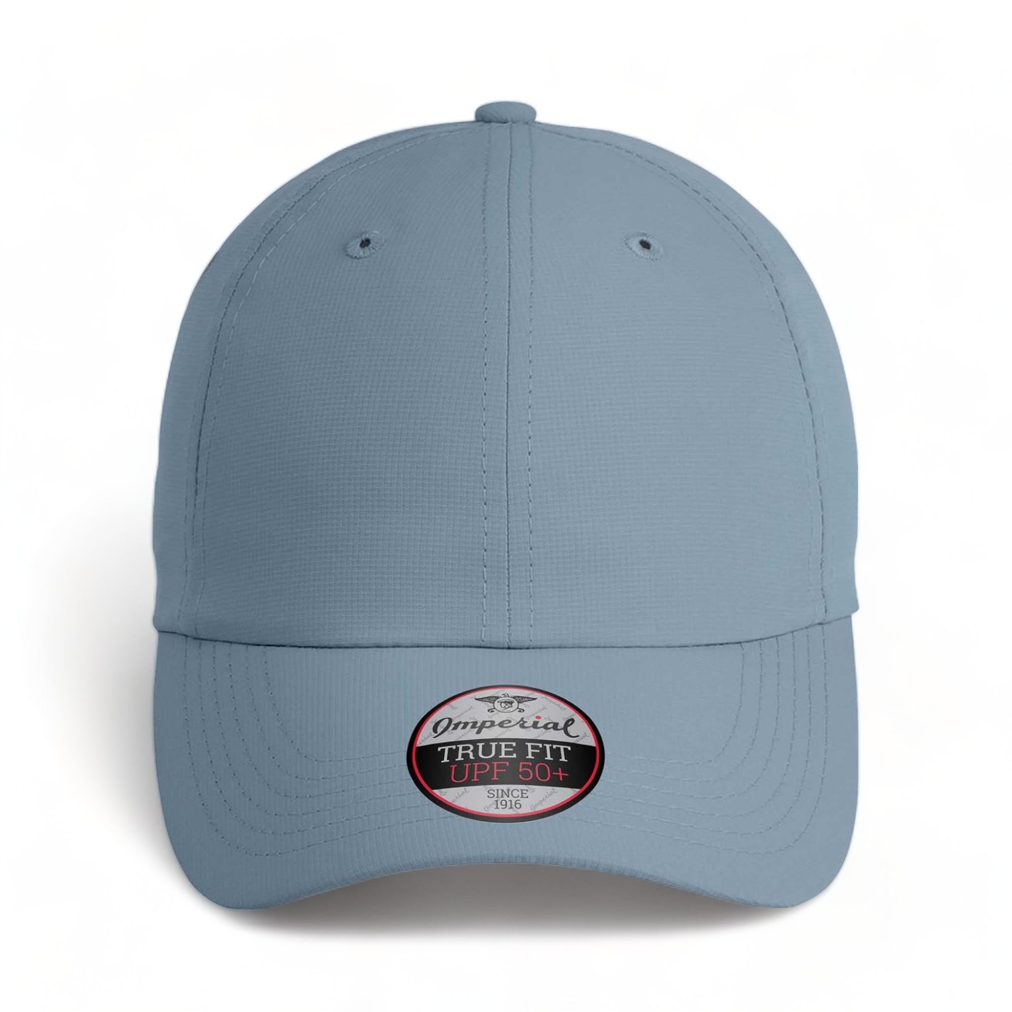 Front view of Imperial X210P custom hat in breaker blue