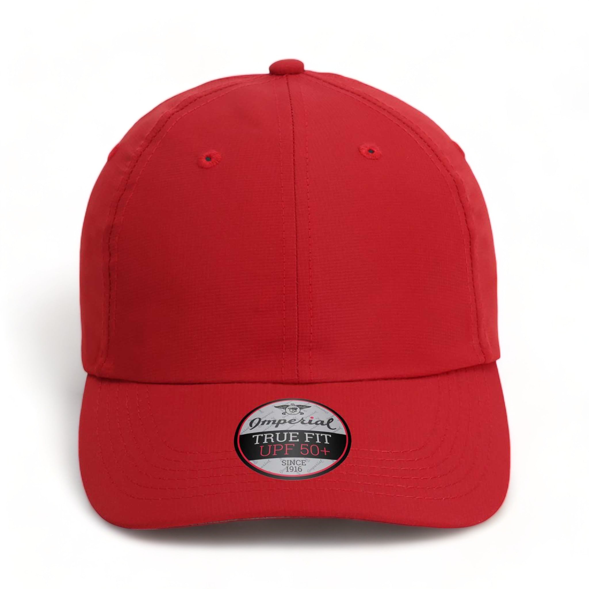 Front view of Imperial X210P custom hat in cardinal