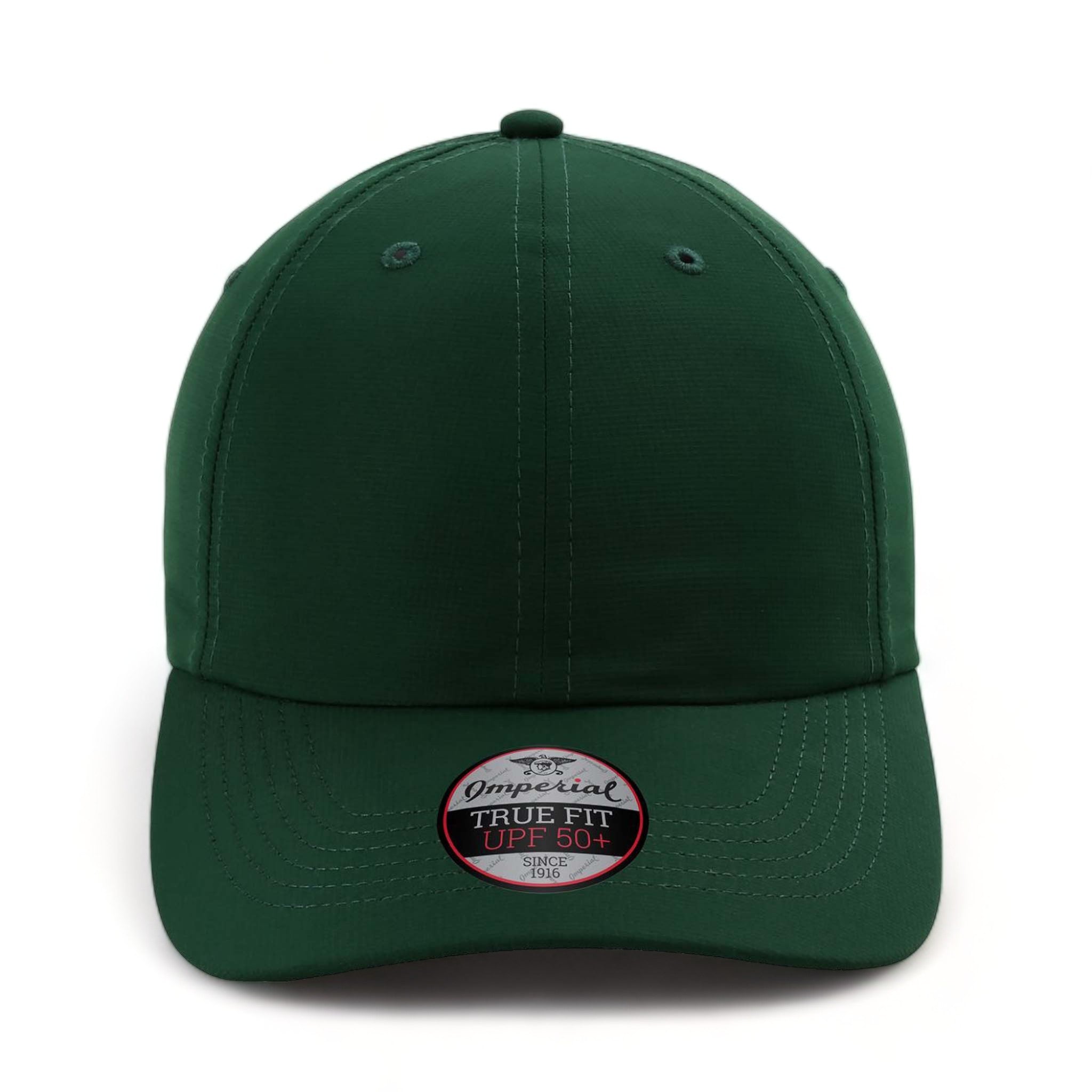 Front view of Imperial X210P custom hat in forest green