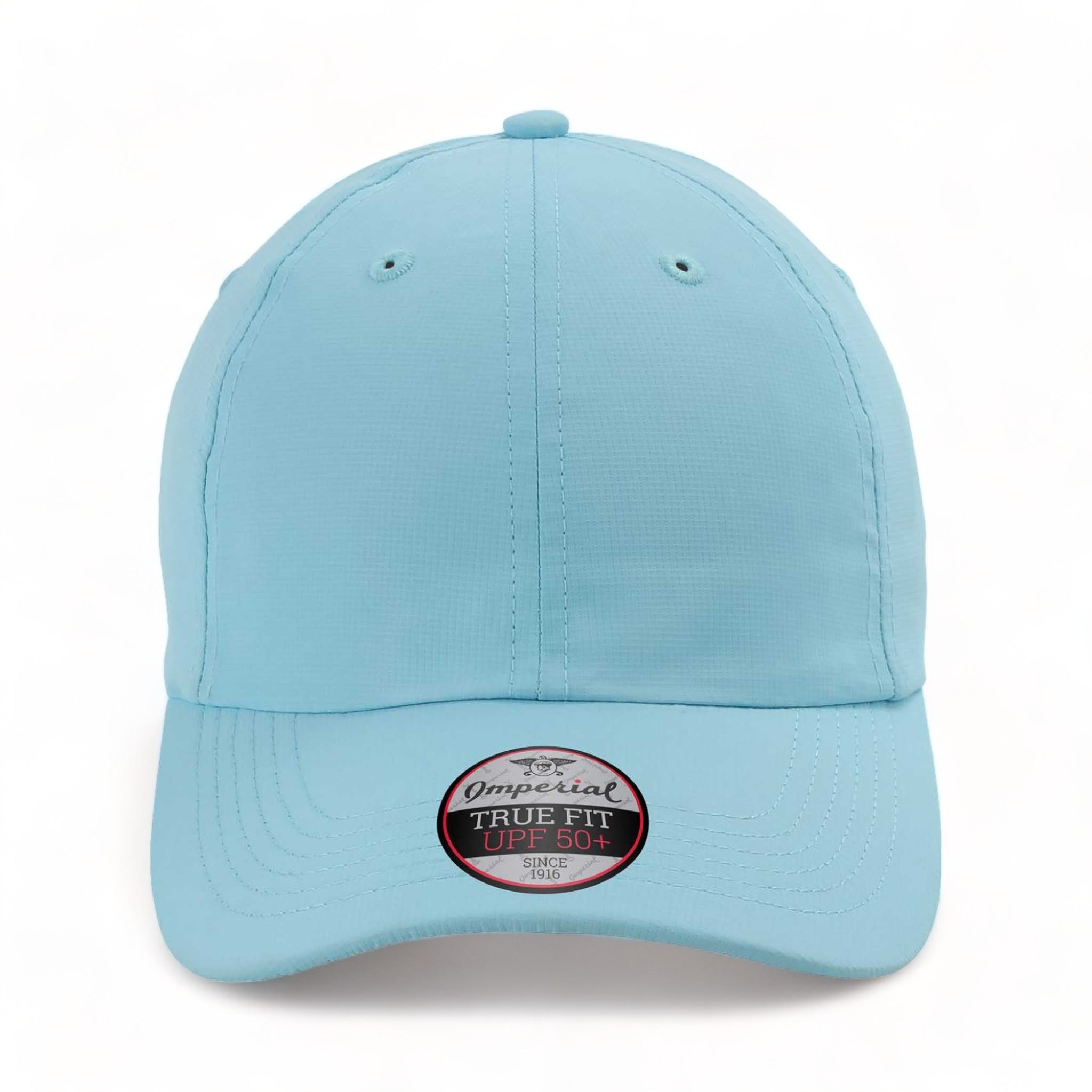 Front view of Imperial X210P custom hat in light blue