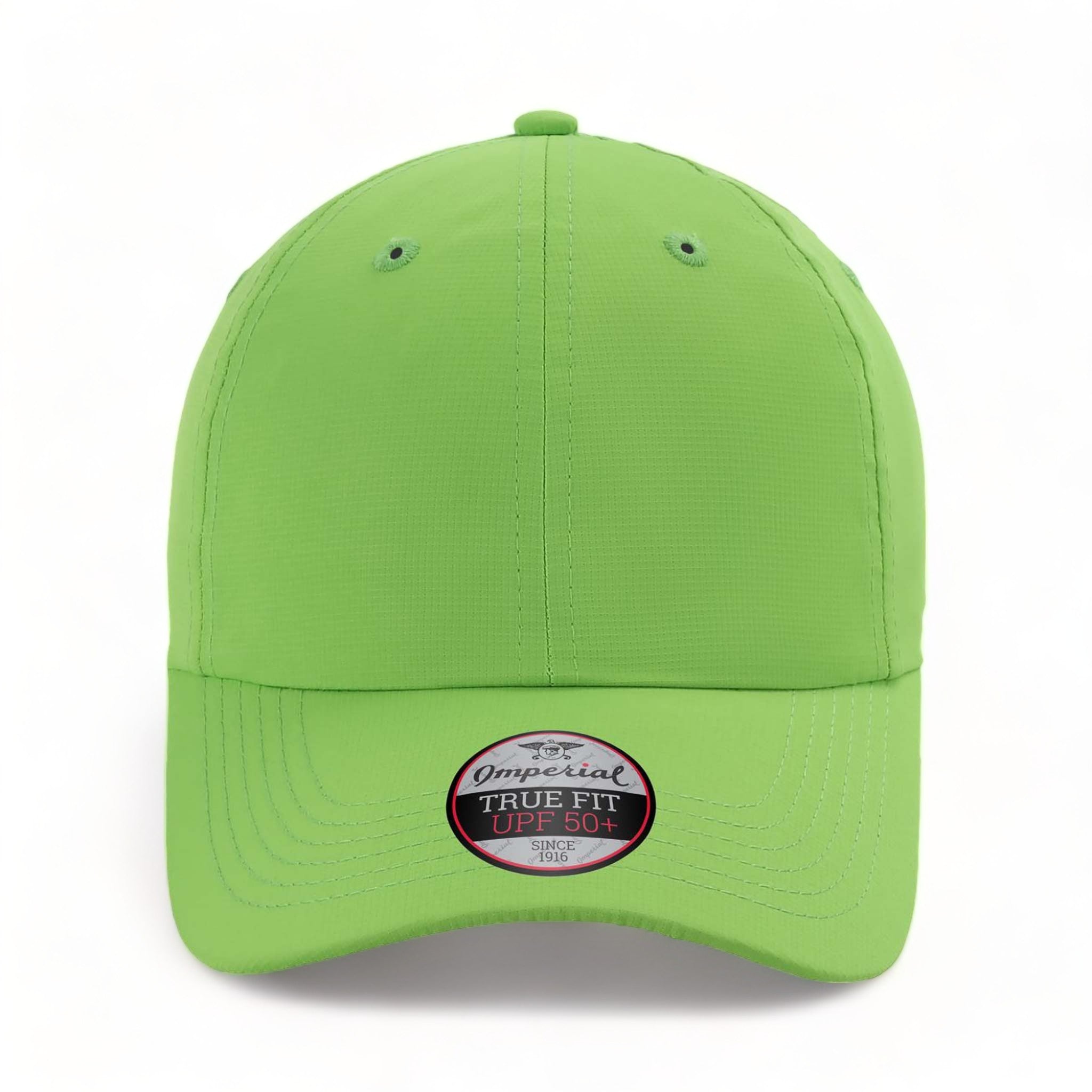 Front view of Imperial X210P custom hat in lime