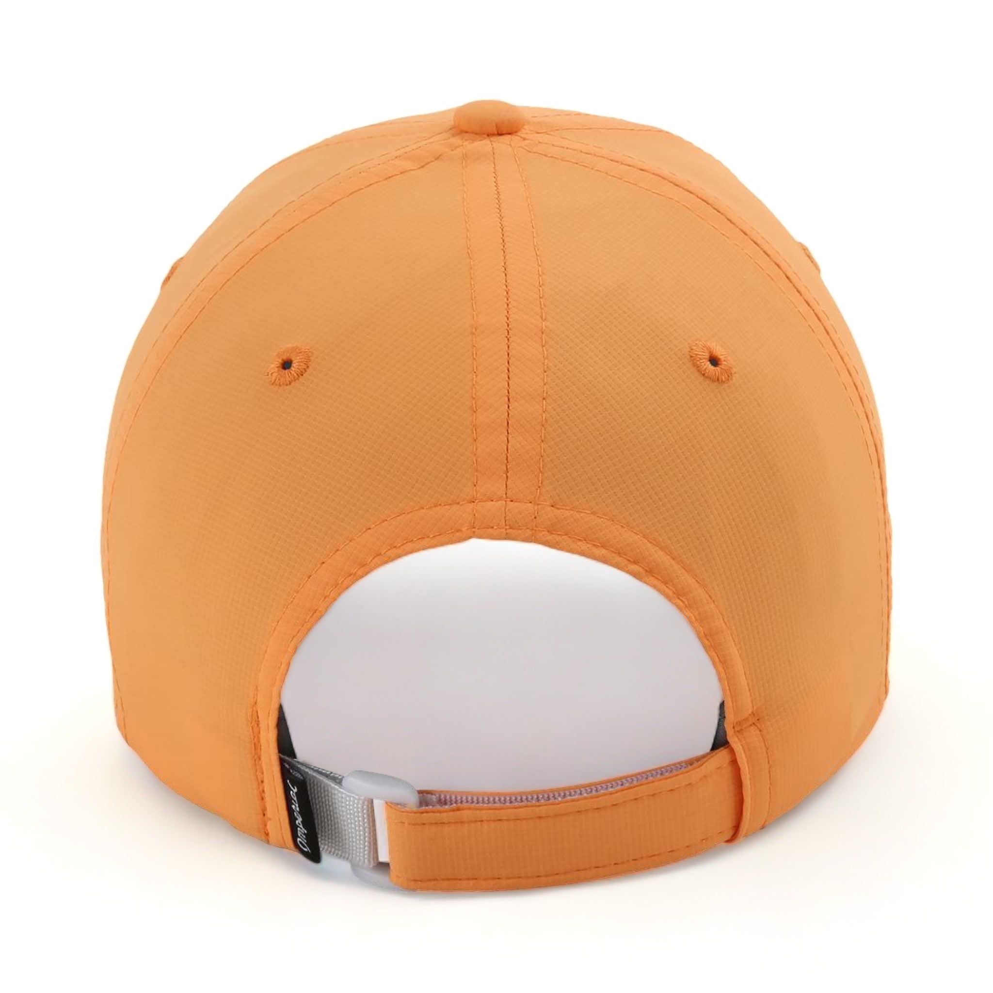 Back view of Imperial X210P custom hat in melon orange