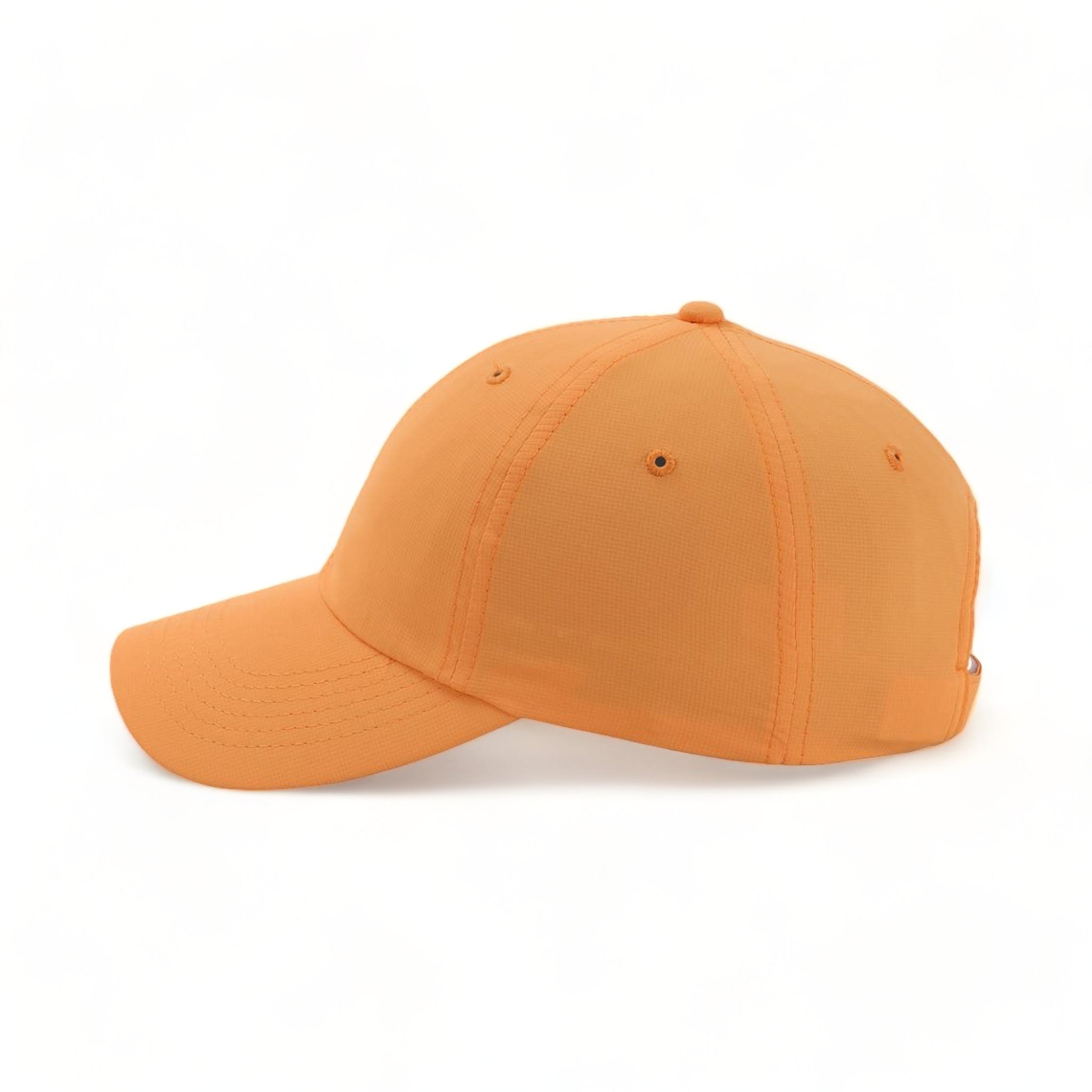 Side view of Imperial X210P custom hat in melon orange