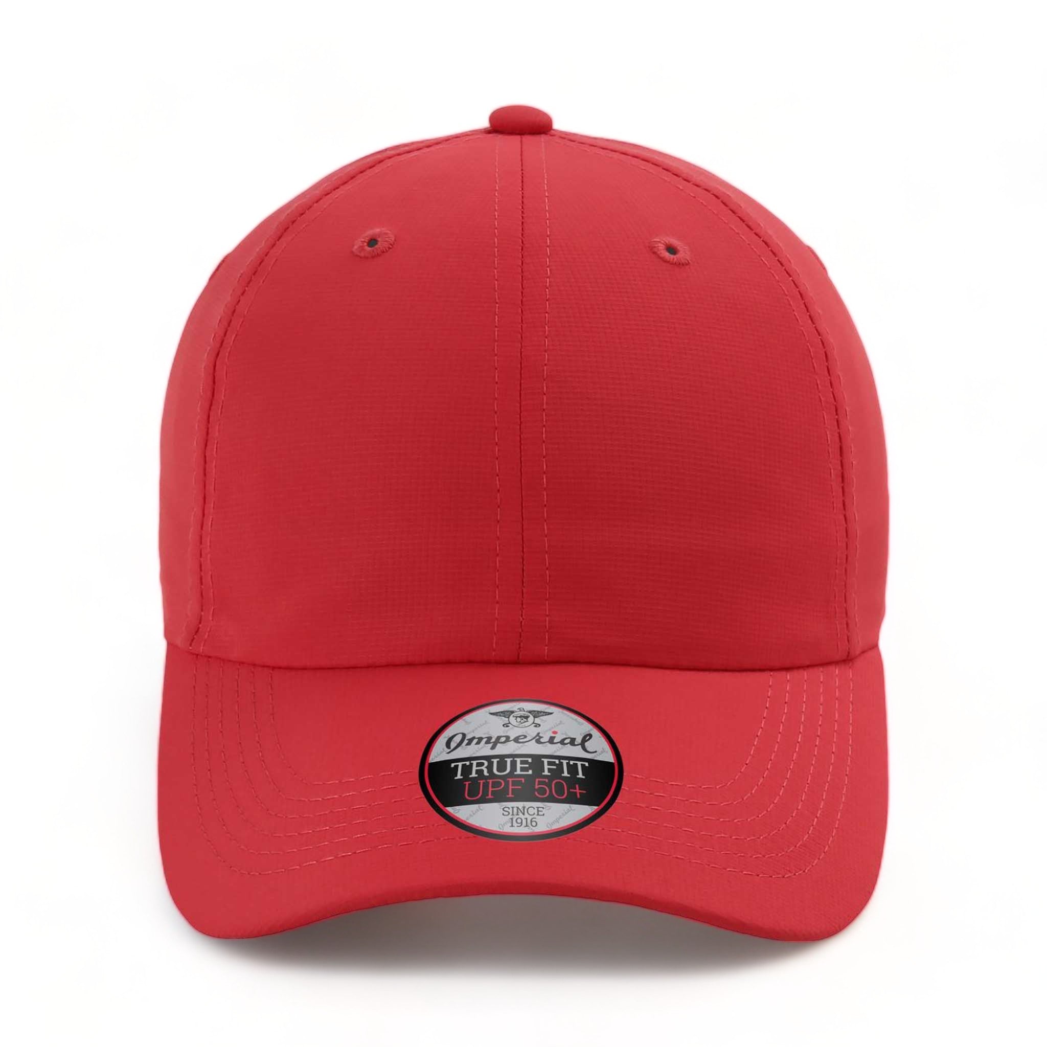 Front view of Imperial X210P custom hat in nantucket red