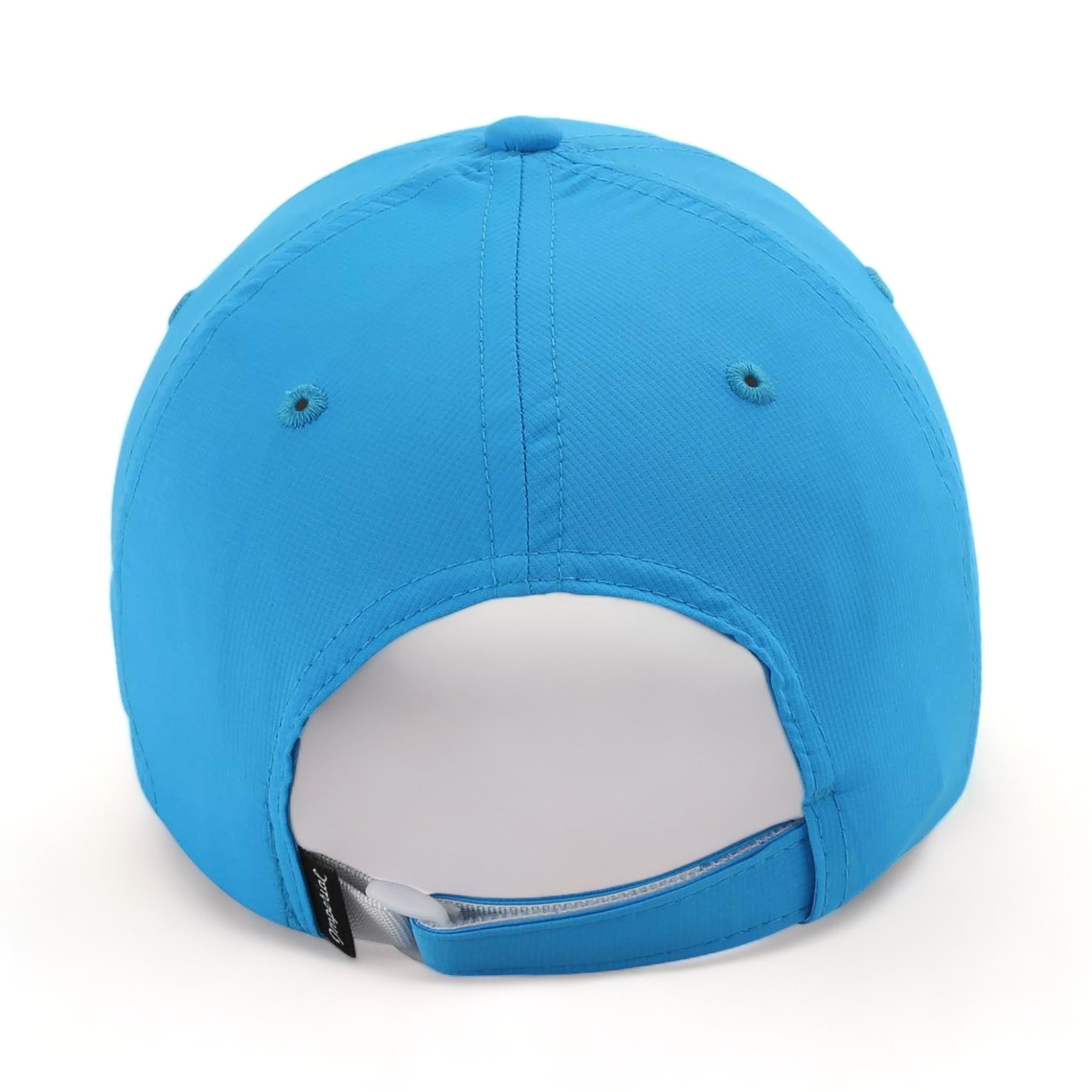 Back view of Imperial X210P custom hat in pacific blue