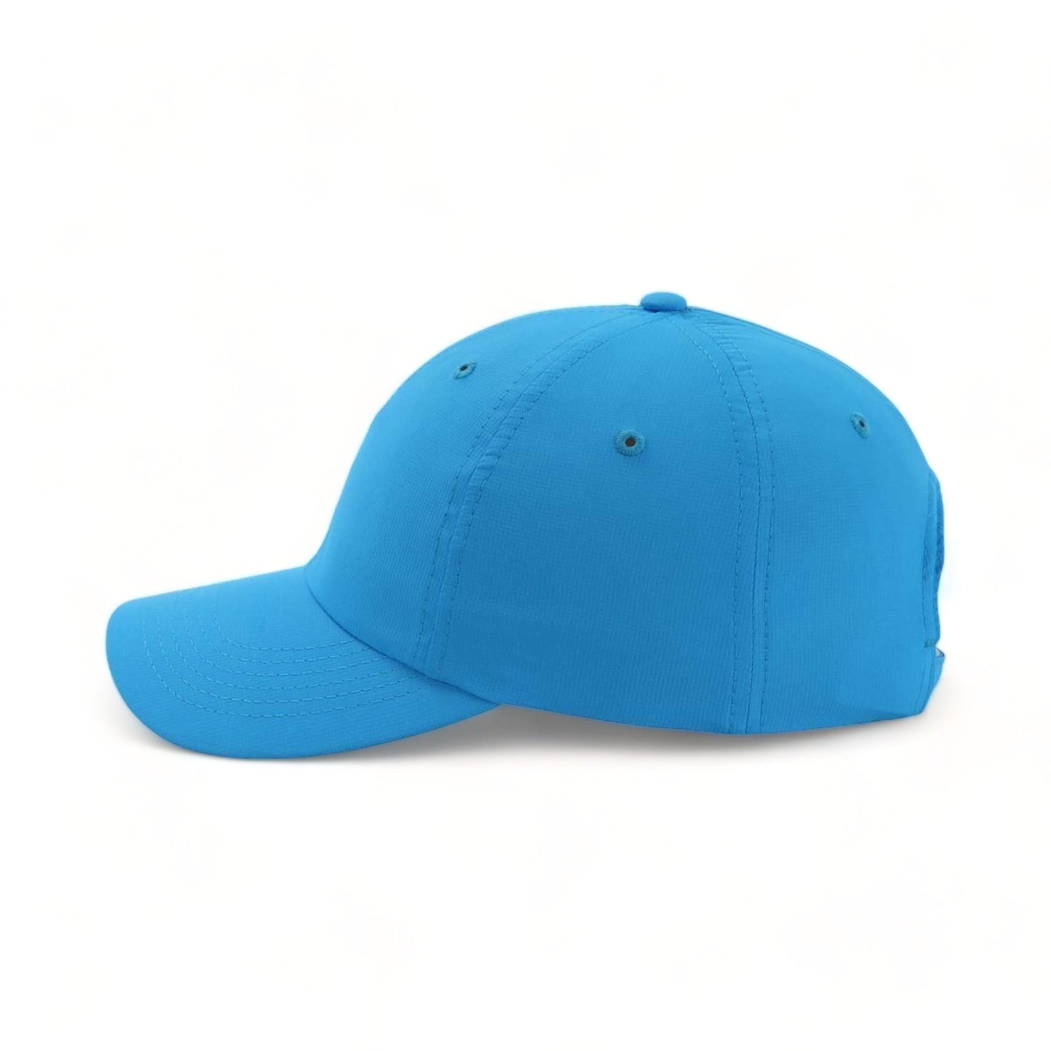 Side view of Imperial X210P custom hat in pacific blue