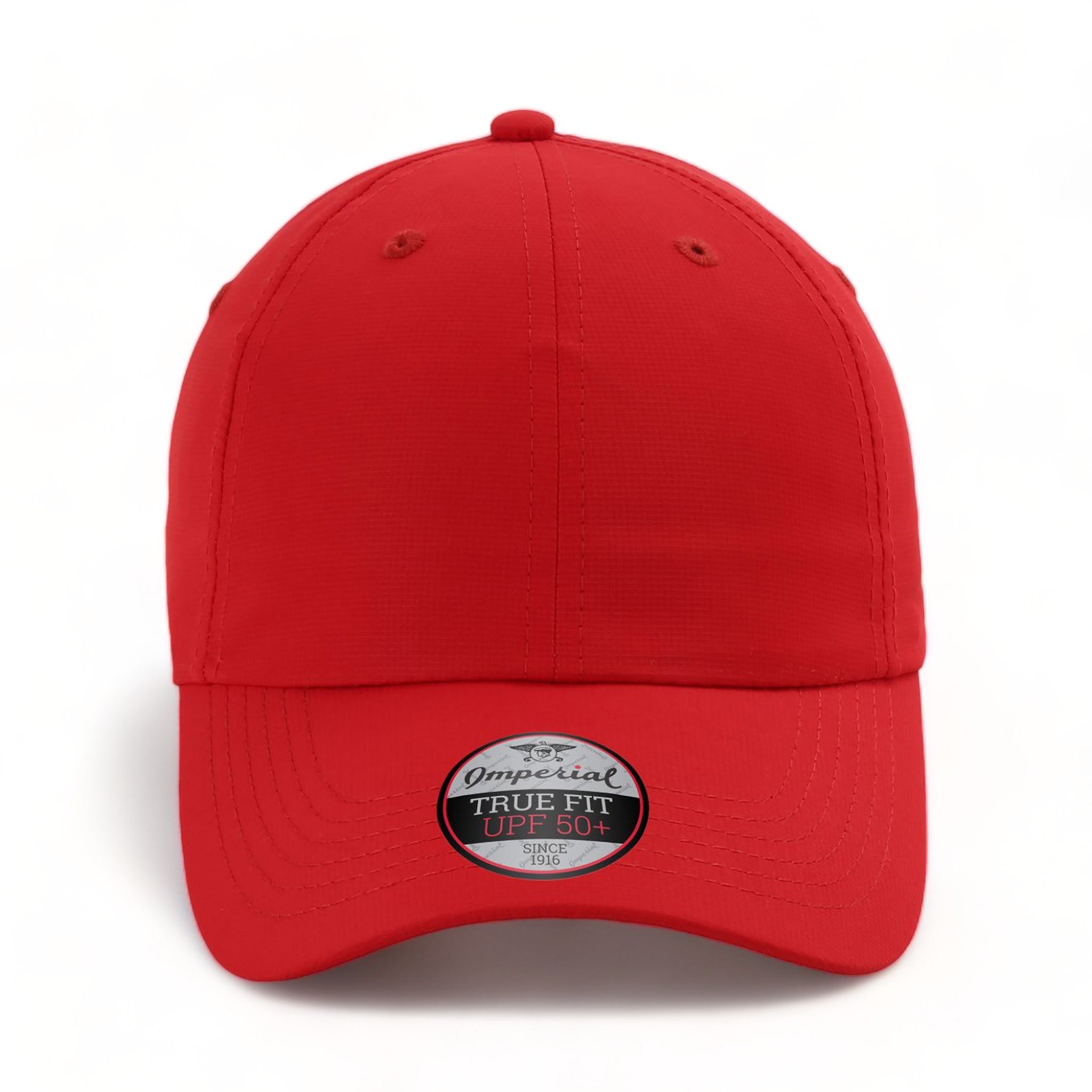 Front view of Imperial X210P custom hat in red pepper