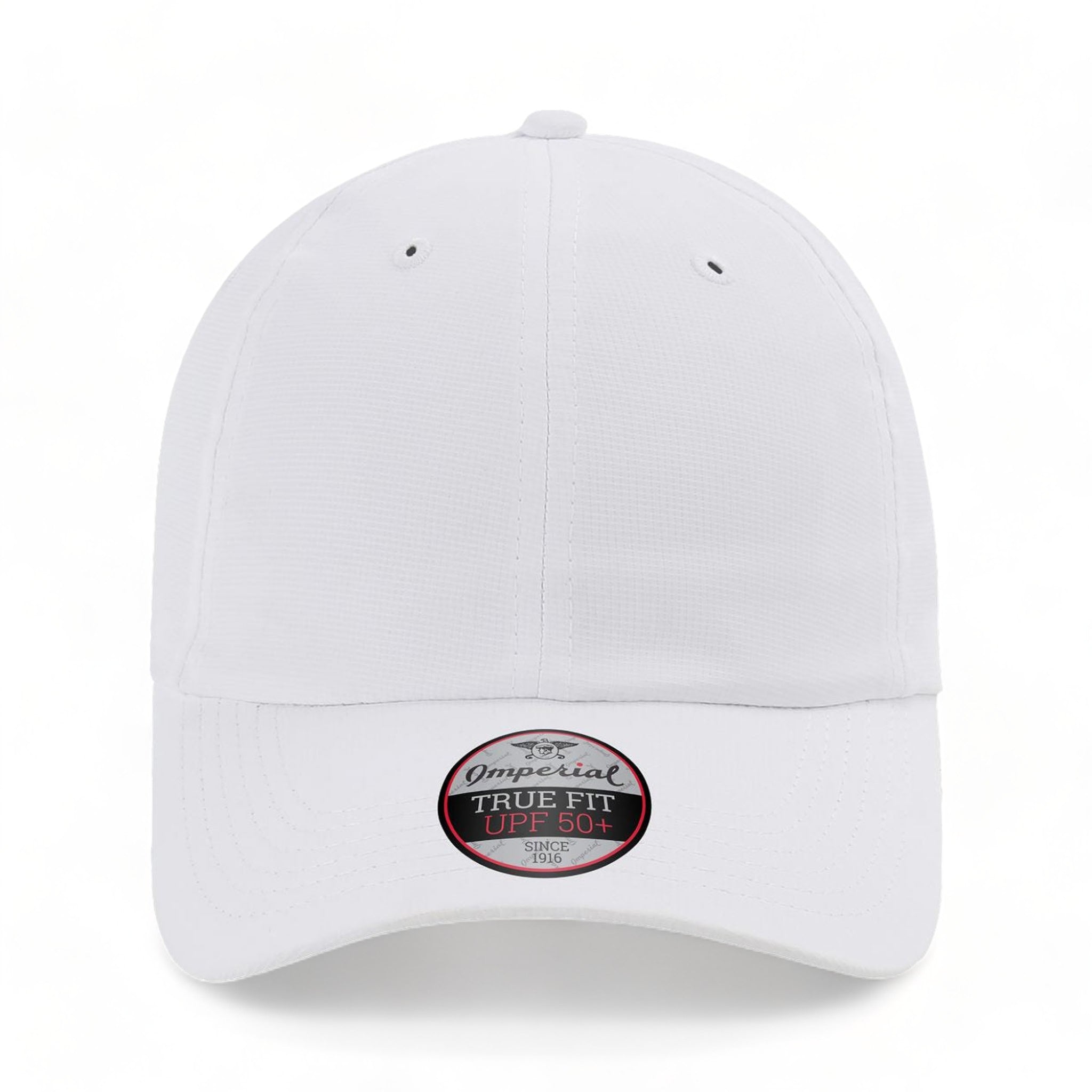 Front view of Imperial X210P custom hat in white