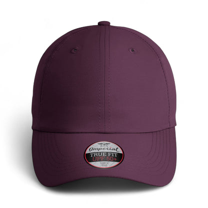 Front view of Imperial X210P custom hat in aubergine