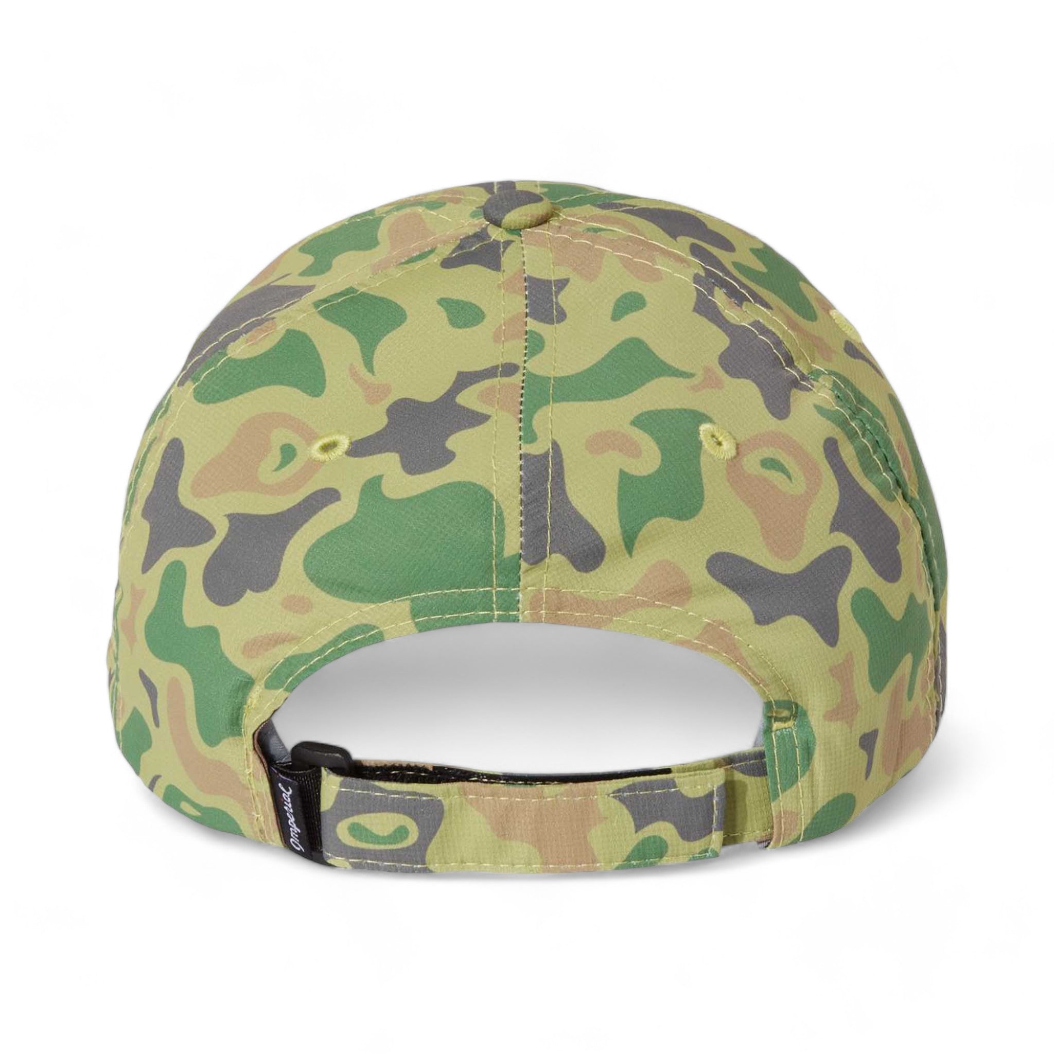 Back view of Imperial X210R custom hat in green duck camo