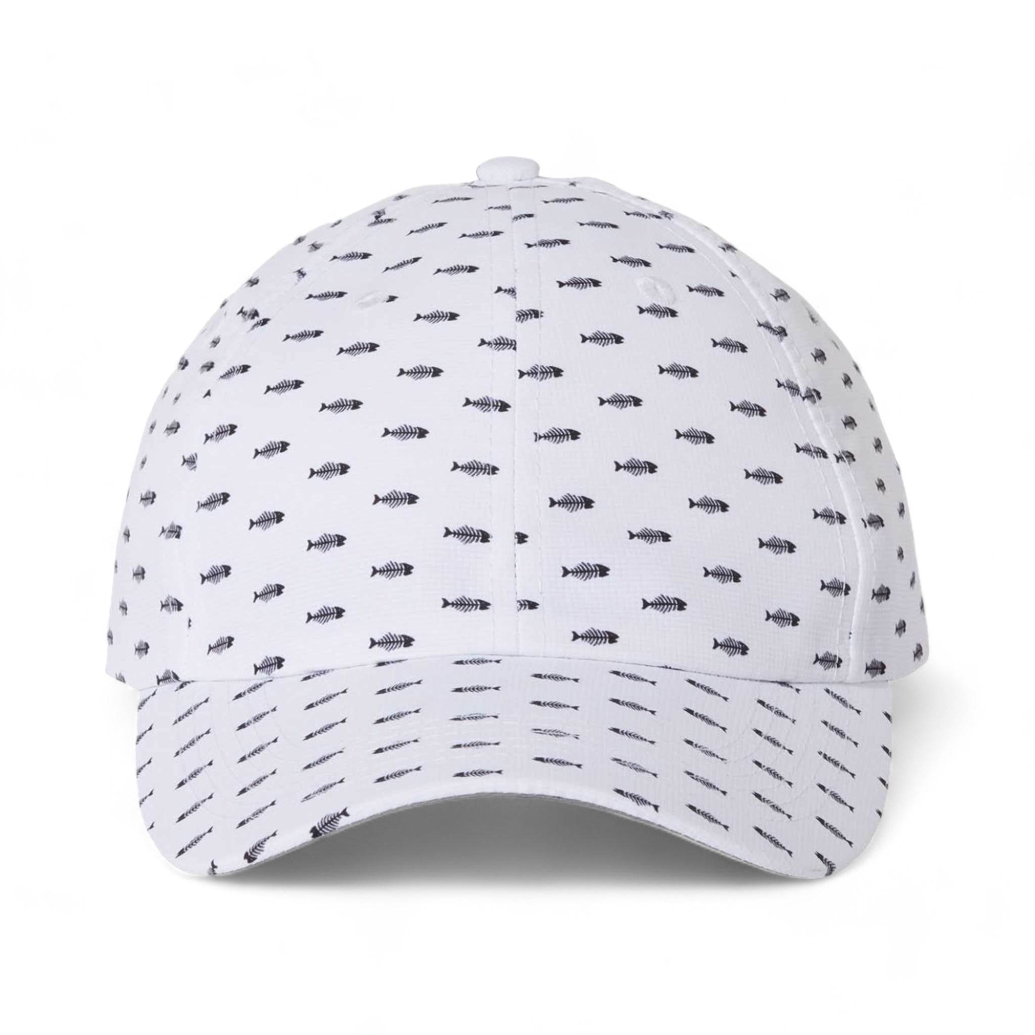 Front view of Imperial X210R custom hat in white bone fish