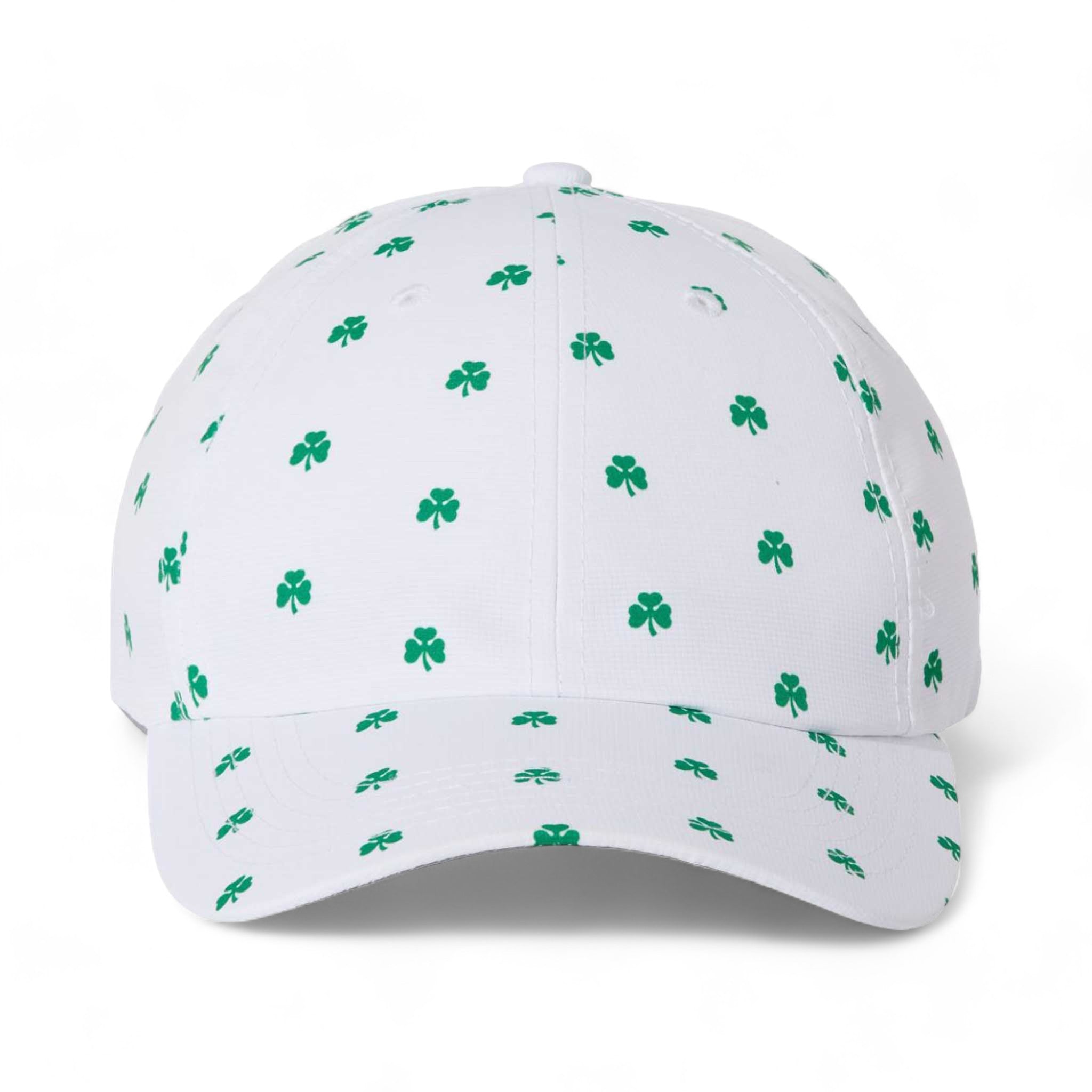 Front view of Imperial X210R custom hat in white shamrock