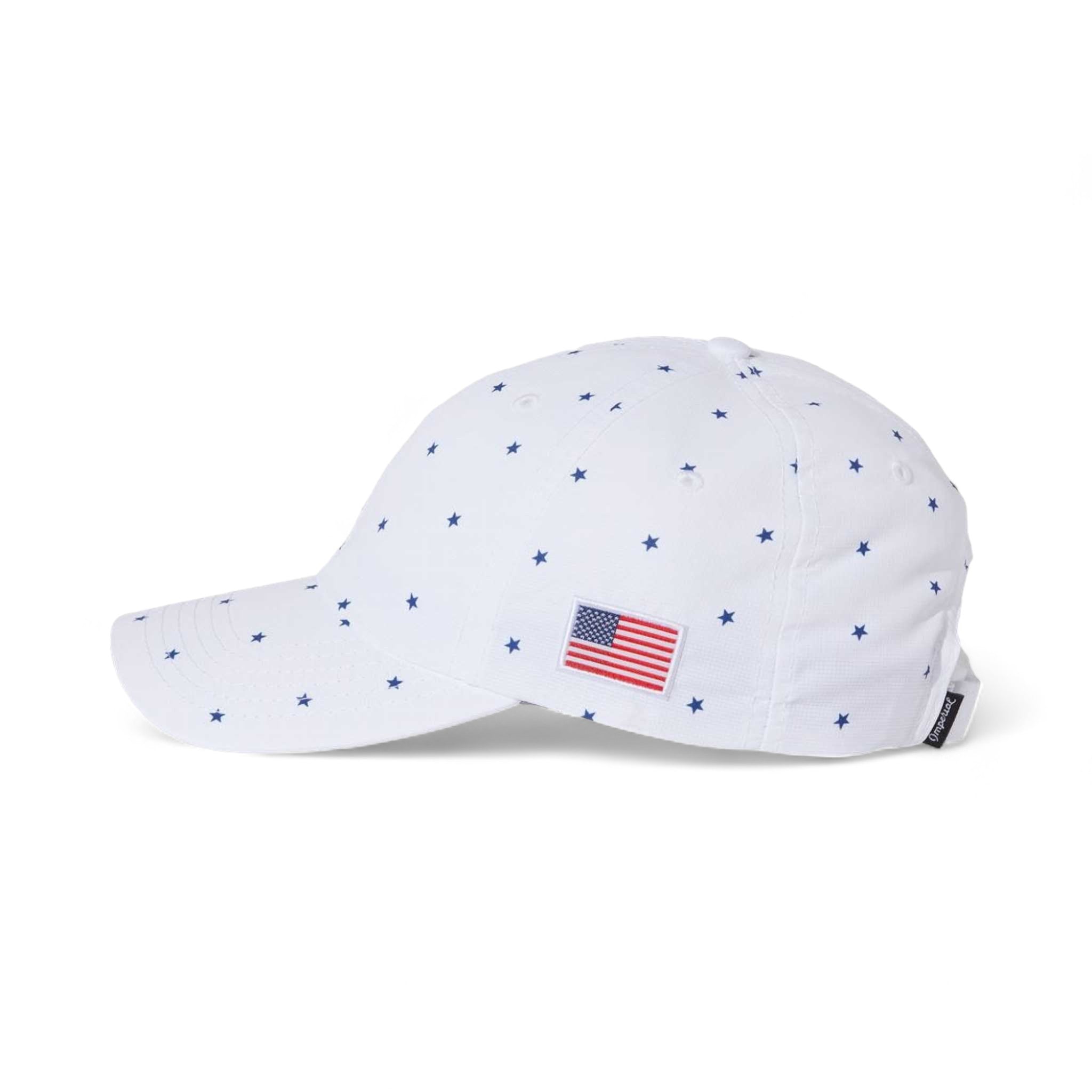 Side view of Imperial X210R custom hat in white stars