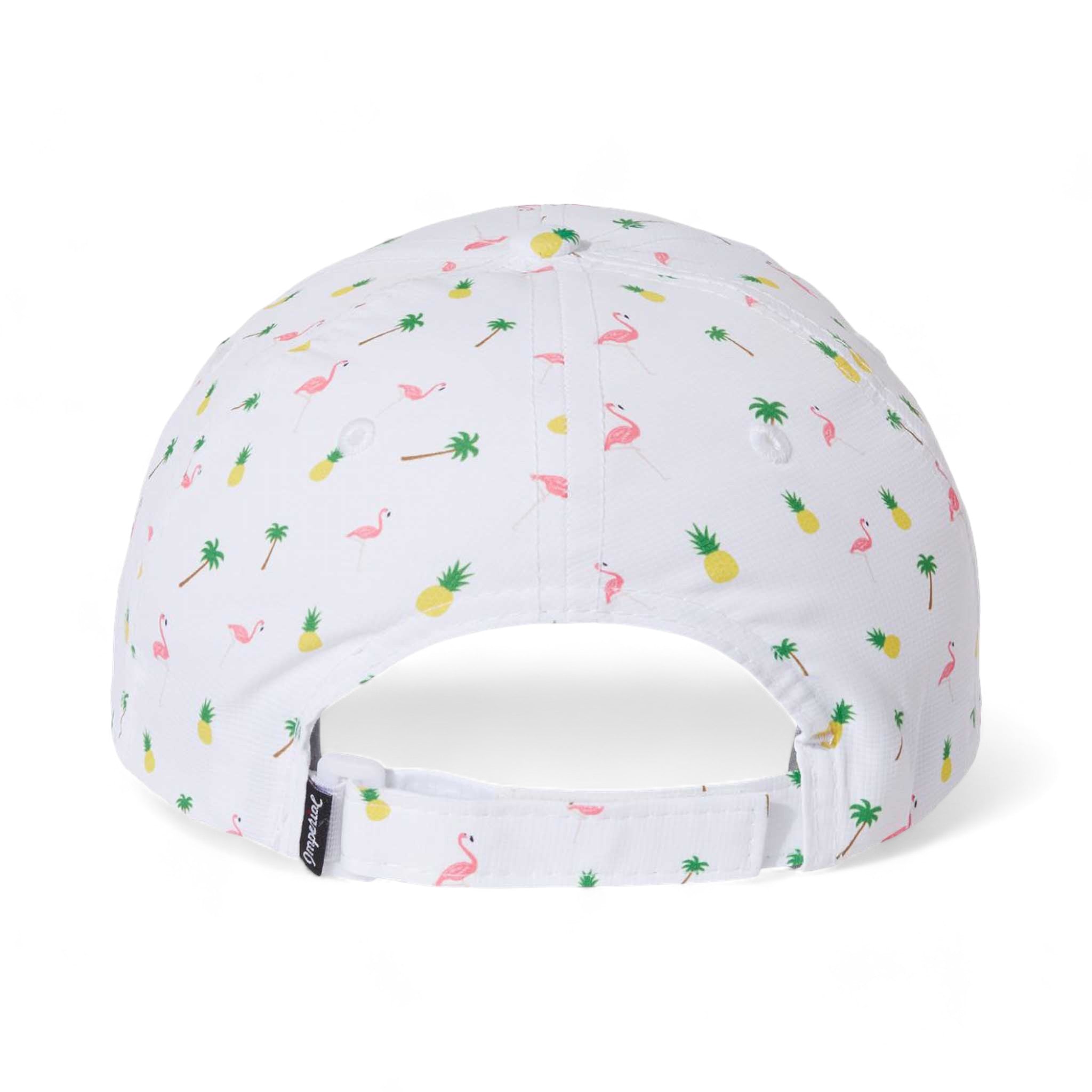 Back view of Imperial X210R custom hat in white tropical