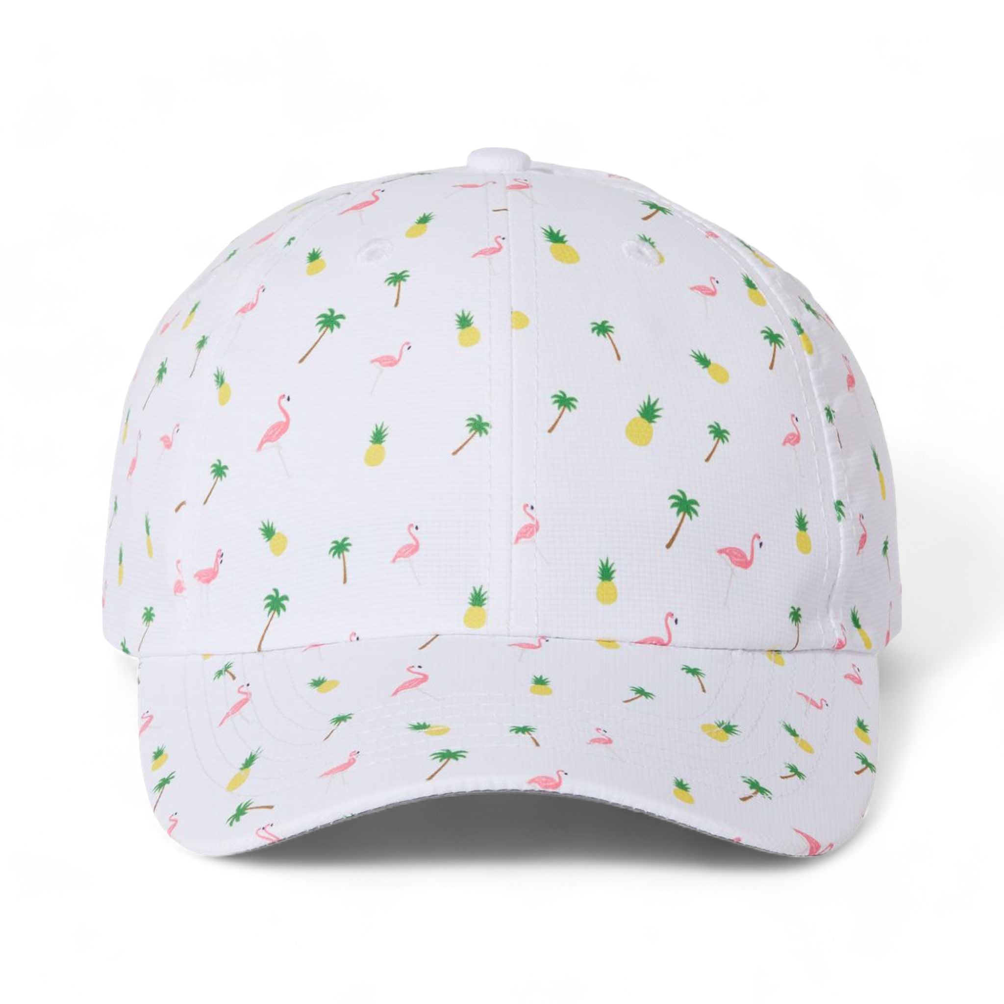 Front view of Imperial X210R custom hat in white tropical