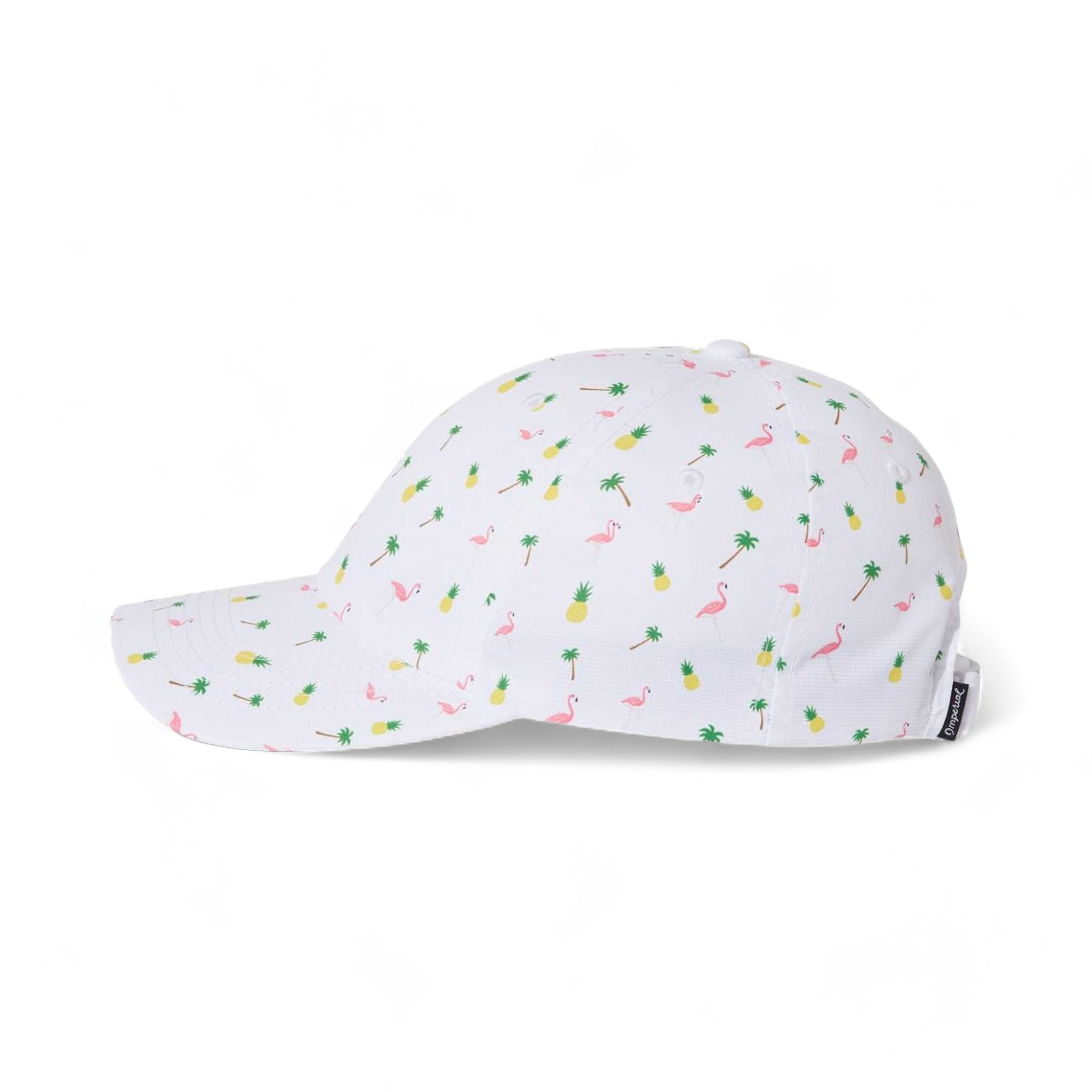 Side view of Imperial X210R custom hat in white tropical