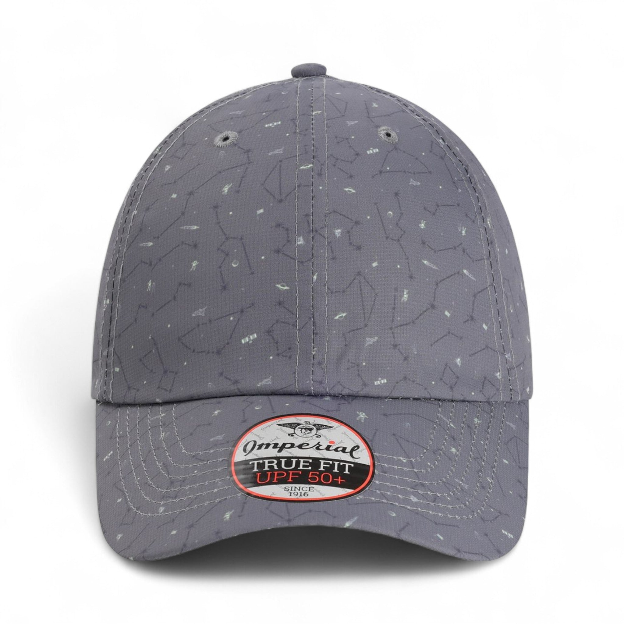 Front view of Imperial X210R custom hat in cosmos