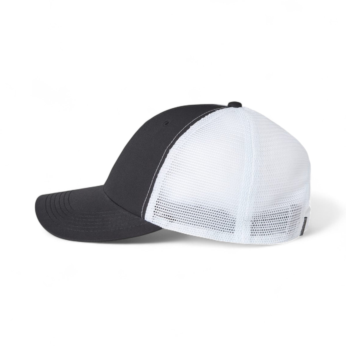 Left side view of Imperial X210SM custom hat in black and white