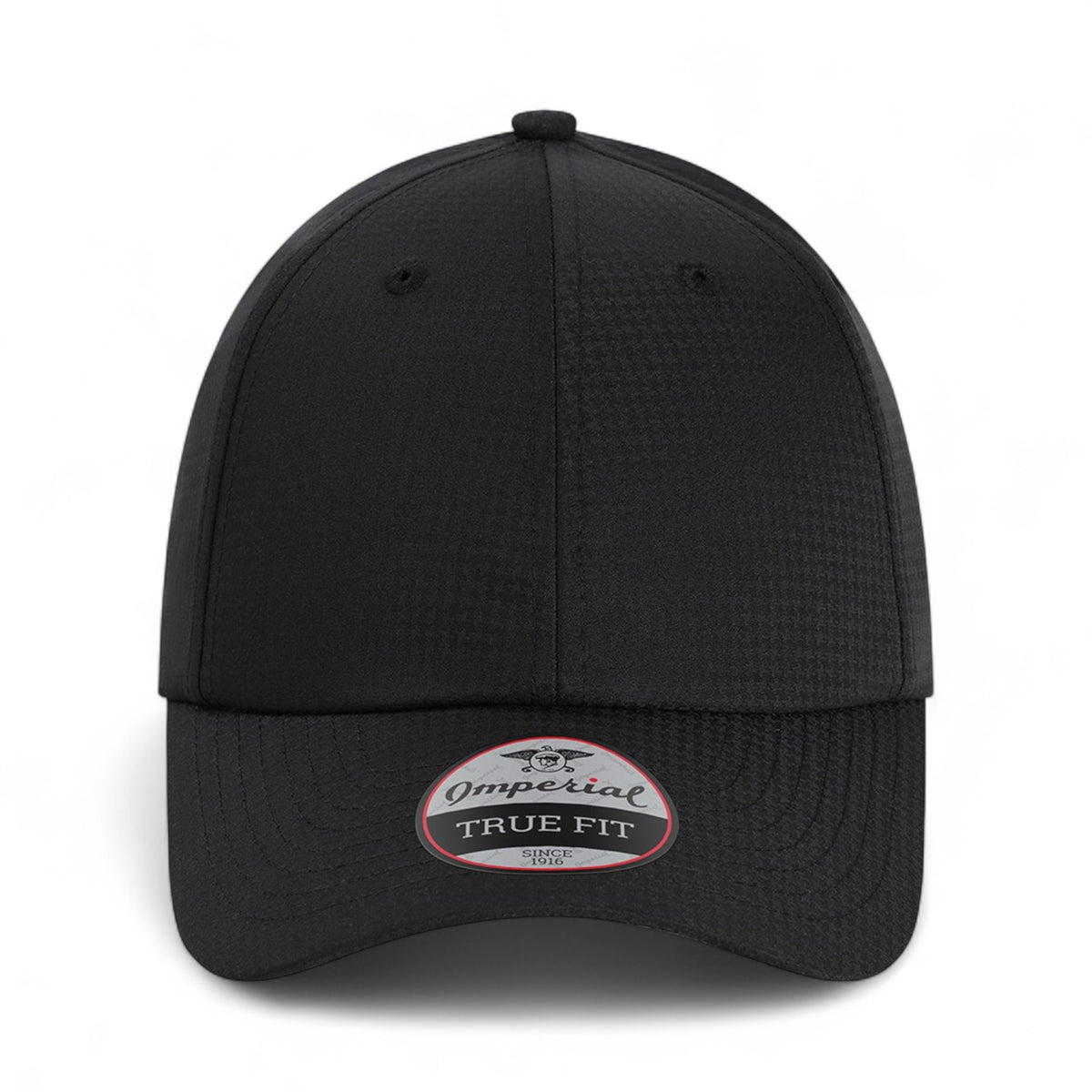Front view of Imperial X210X custom hat in black