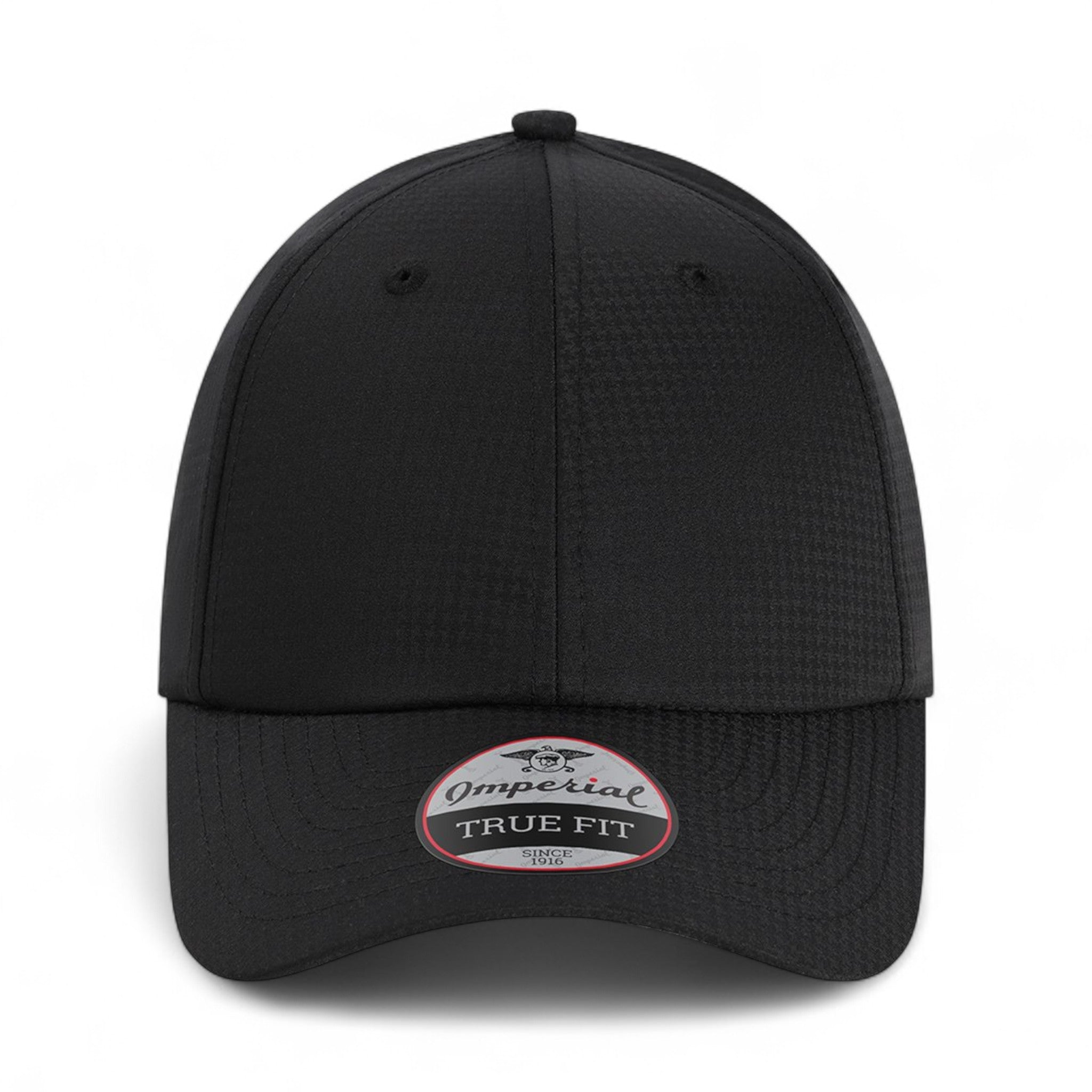 Front view of Imperial X210X custom hat in black