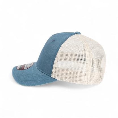 Left side view of Imperial X240M custom hat in breaker blue and stone
