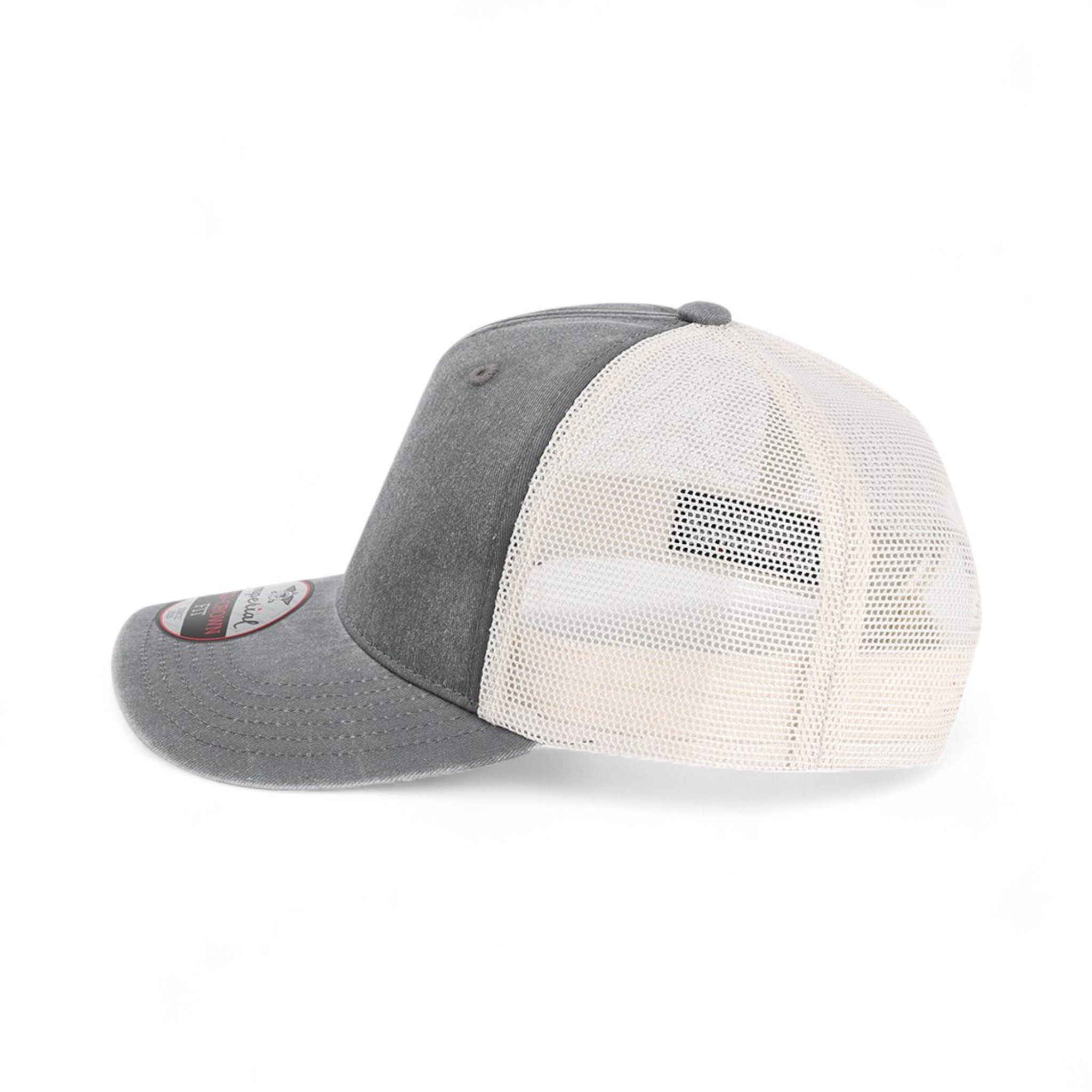Left side view of Imperial X240M custom hat in charcoal and stone