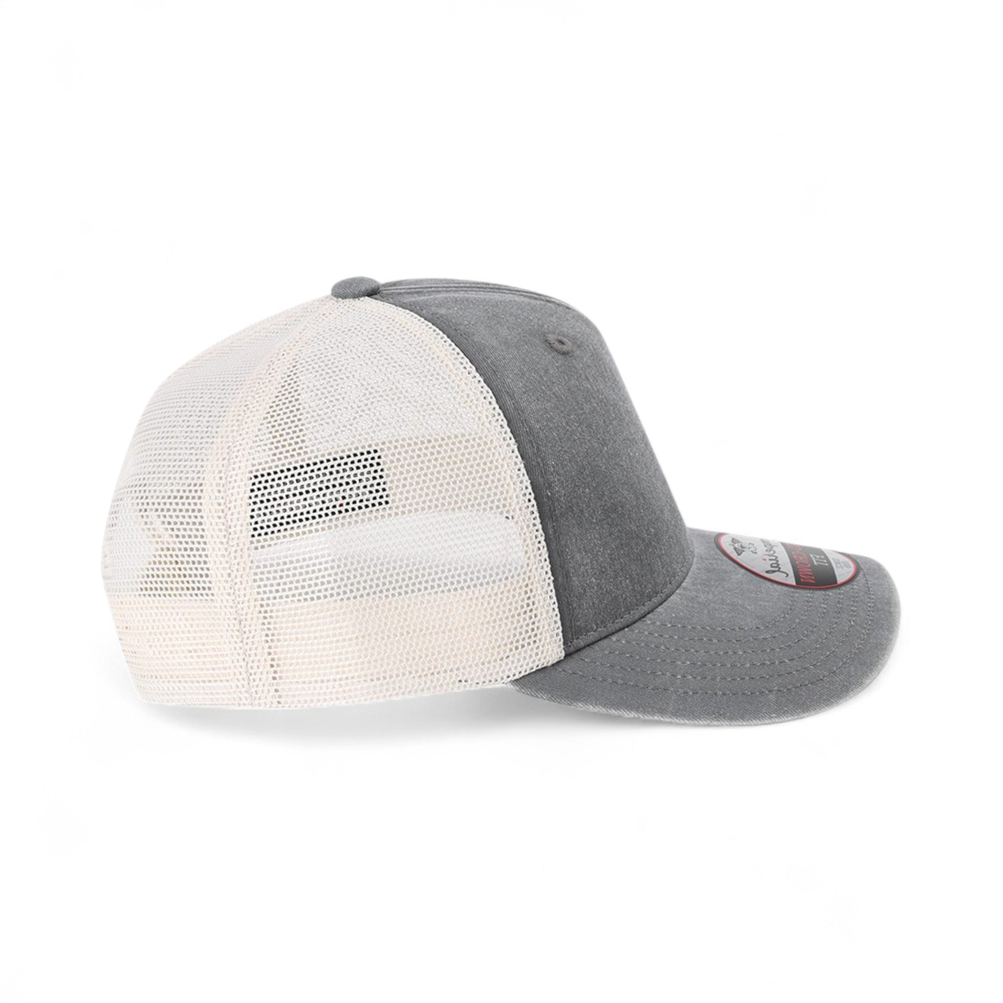 Right side view of Imperial X240M custom hat in charcoal and stone