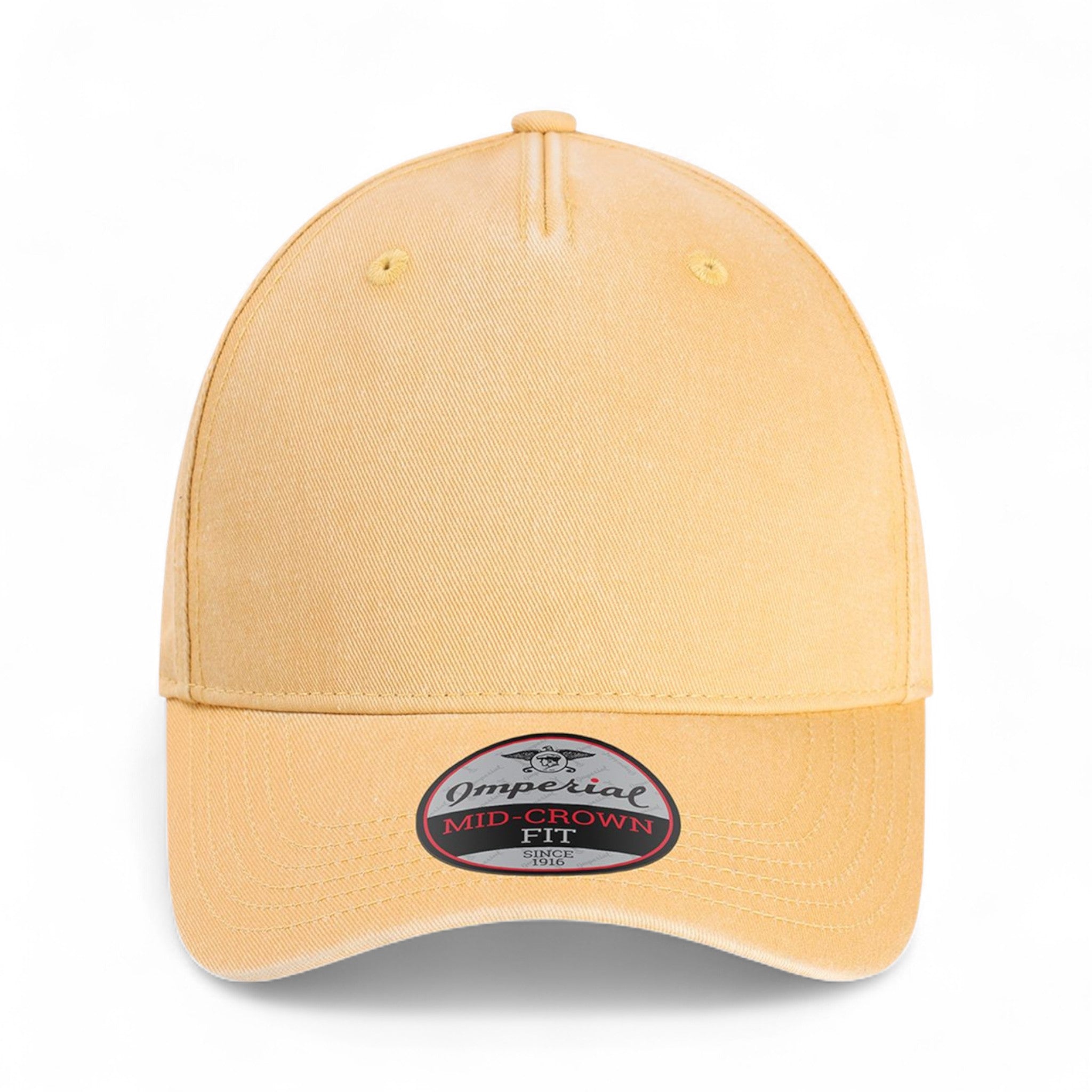 Front view of Imperial X240 custom hat in apricot