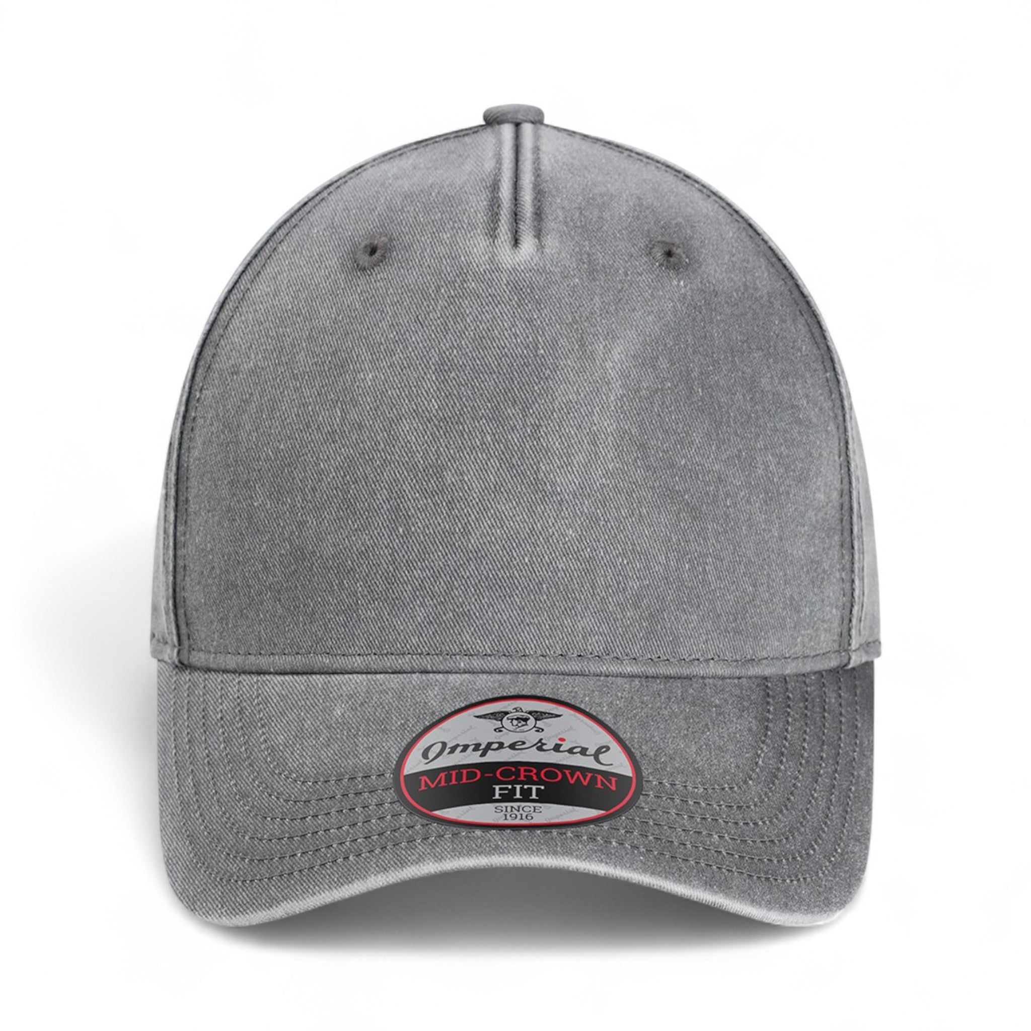 Front view of Imperial X240 custom hat in charcoal