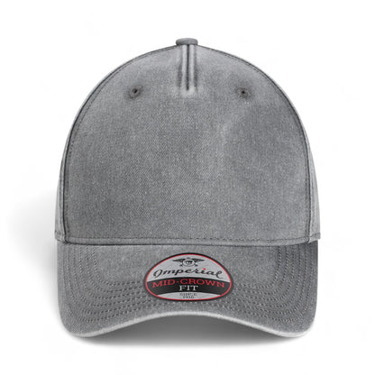 Front view of Imperial X240 custom hat in charcoal