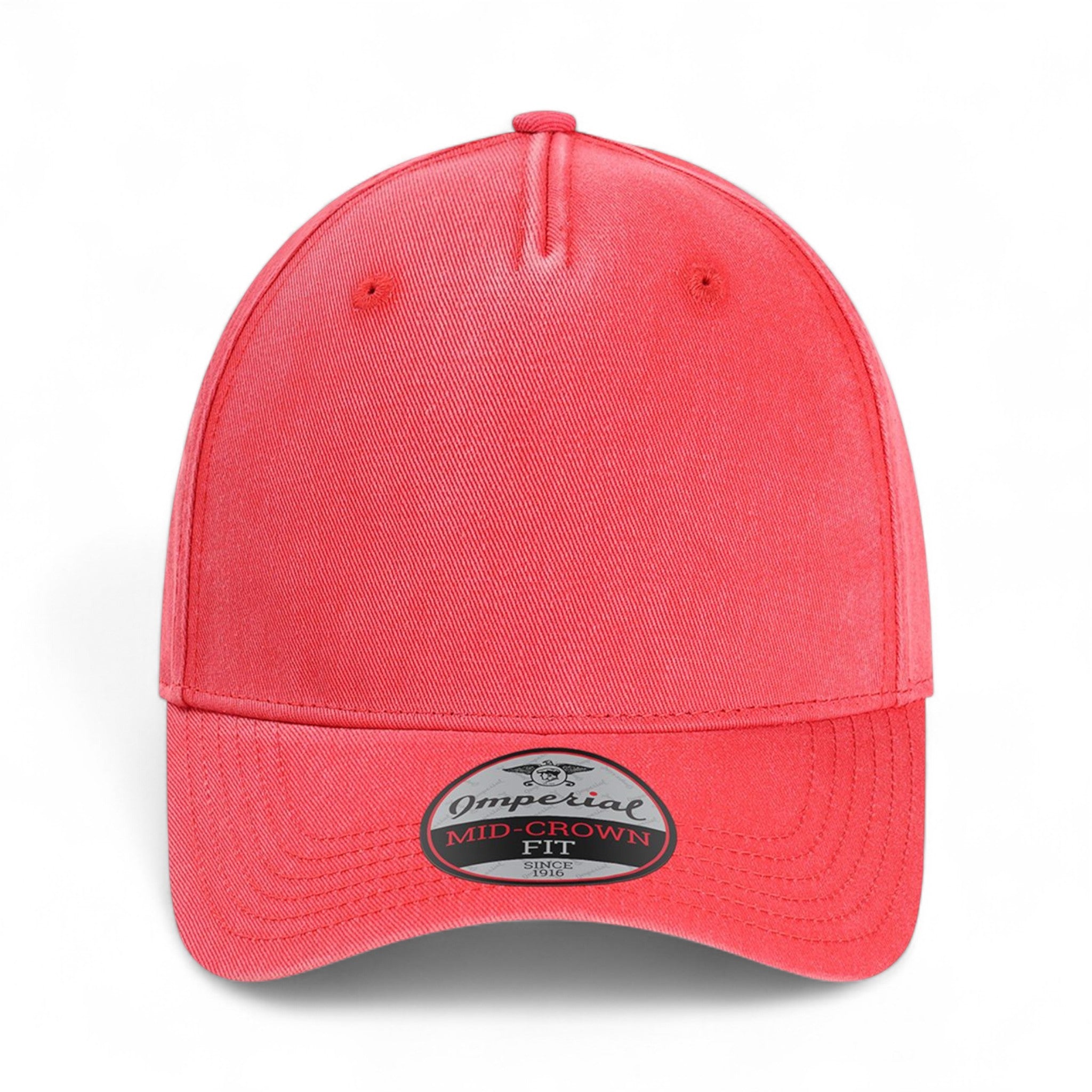 Front view of Imperial X240 custom hat in nantucket red