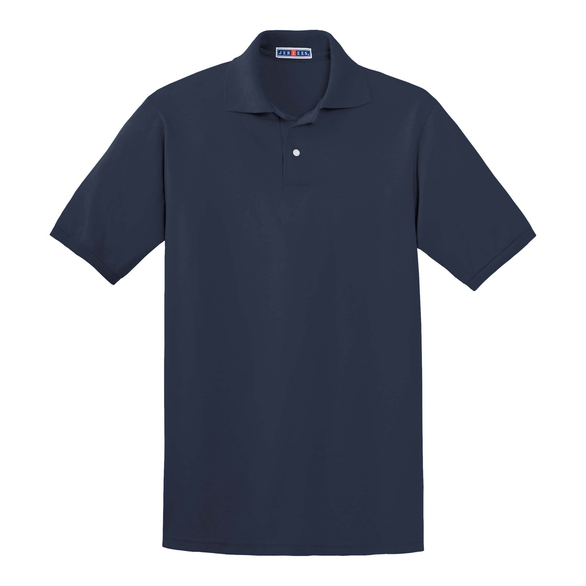 Jerzees 437R custom polo in j. navy, front view