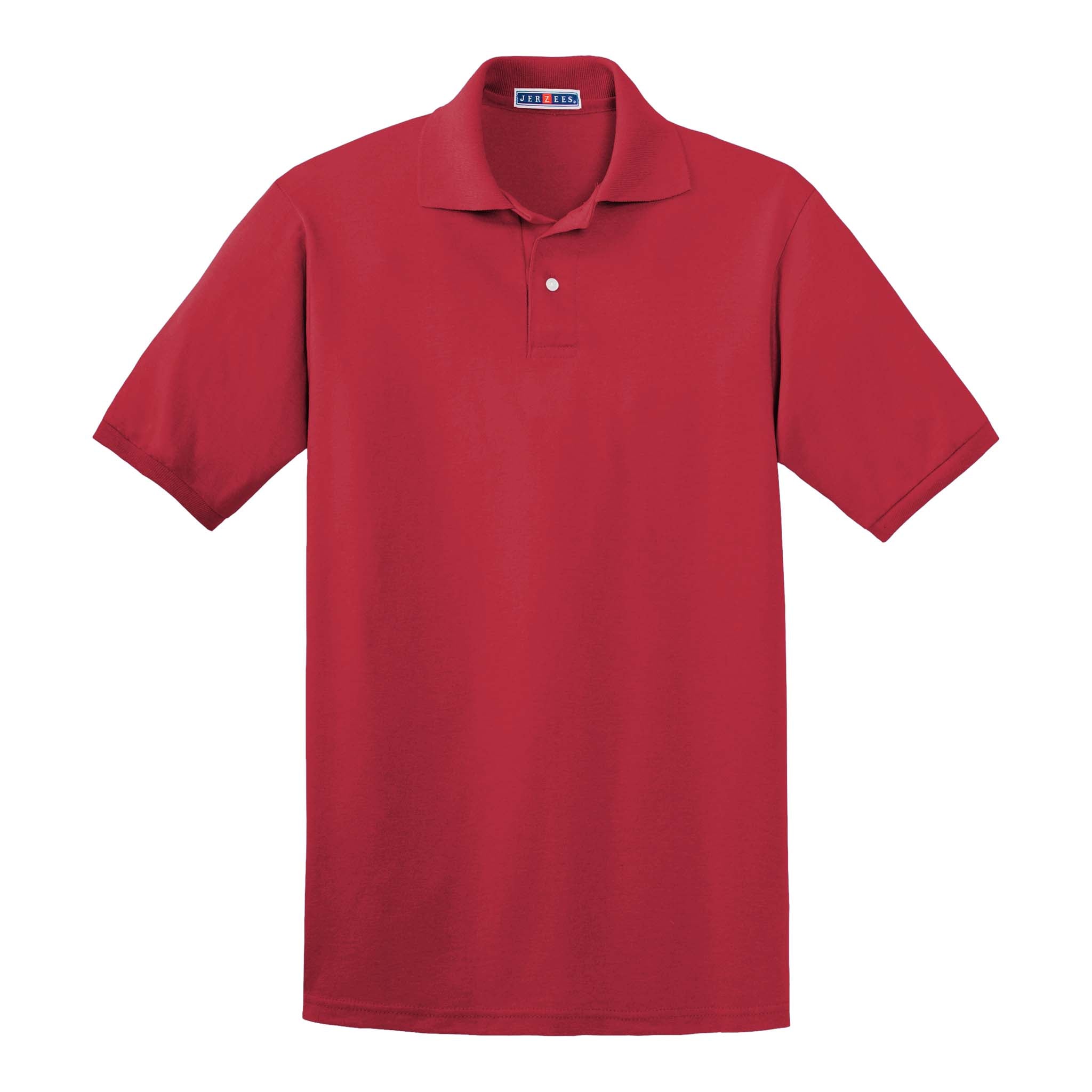 Jerzees 437R custom polo in true red, front view