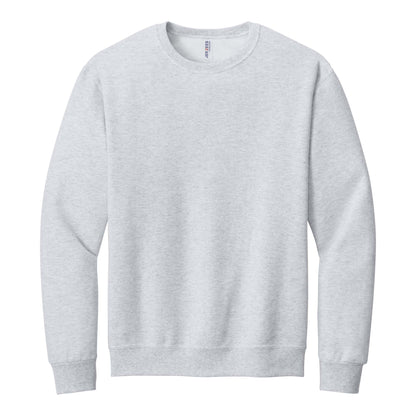 Jerzees 562MR custom crewneck in ash, front view