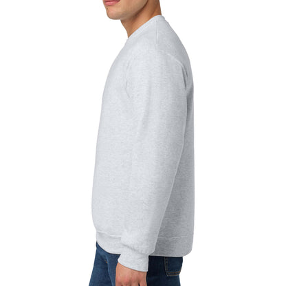 Jerzees 562MR custom crewneck in ash, left side view