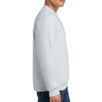 Jerzees 562MR custom crewneck in ash, right side view
