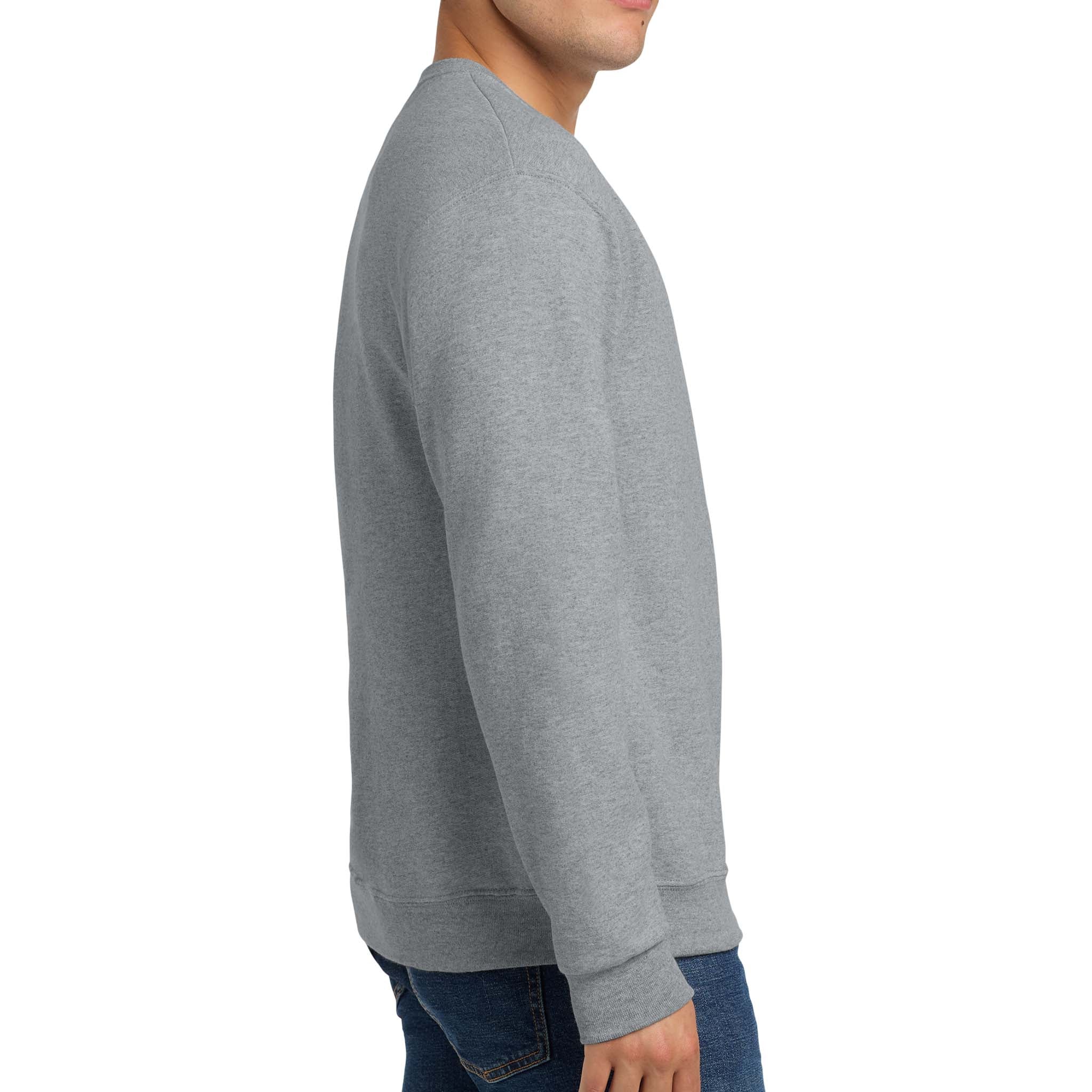 Jerzees 562MR custom crewneck in athletic heather, right side view