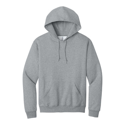 Jerzees 996MR custom hoodie in athletic heather, front view