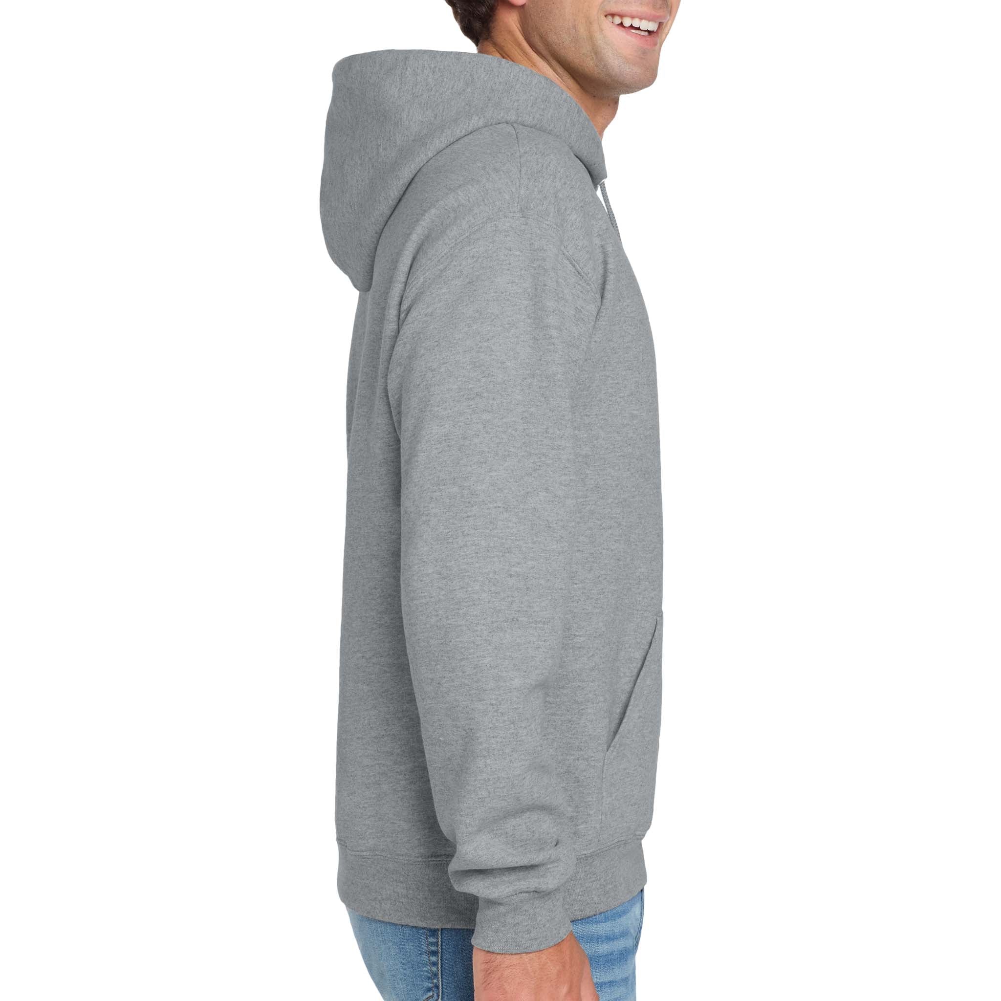 Jerzees 996MR custom hoodie in athletic heather, right side view