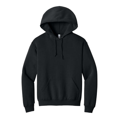 Jerzees 996MR custom hoodie in black, front view