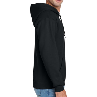 Jerzees 996MR custom hoodie in black, right side view
