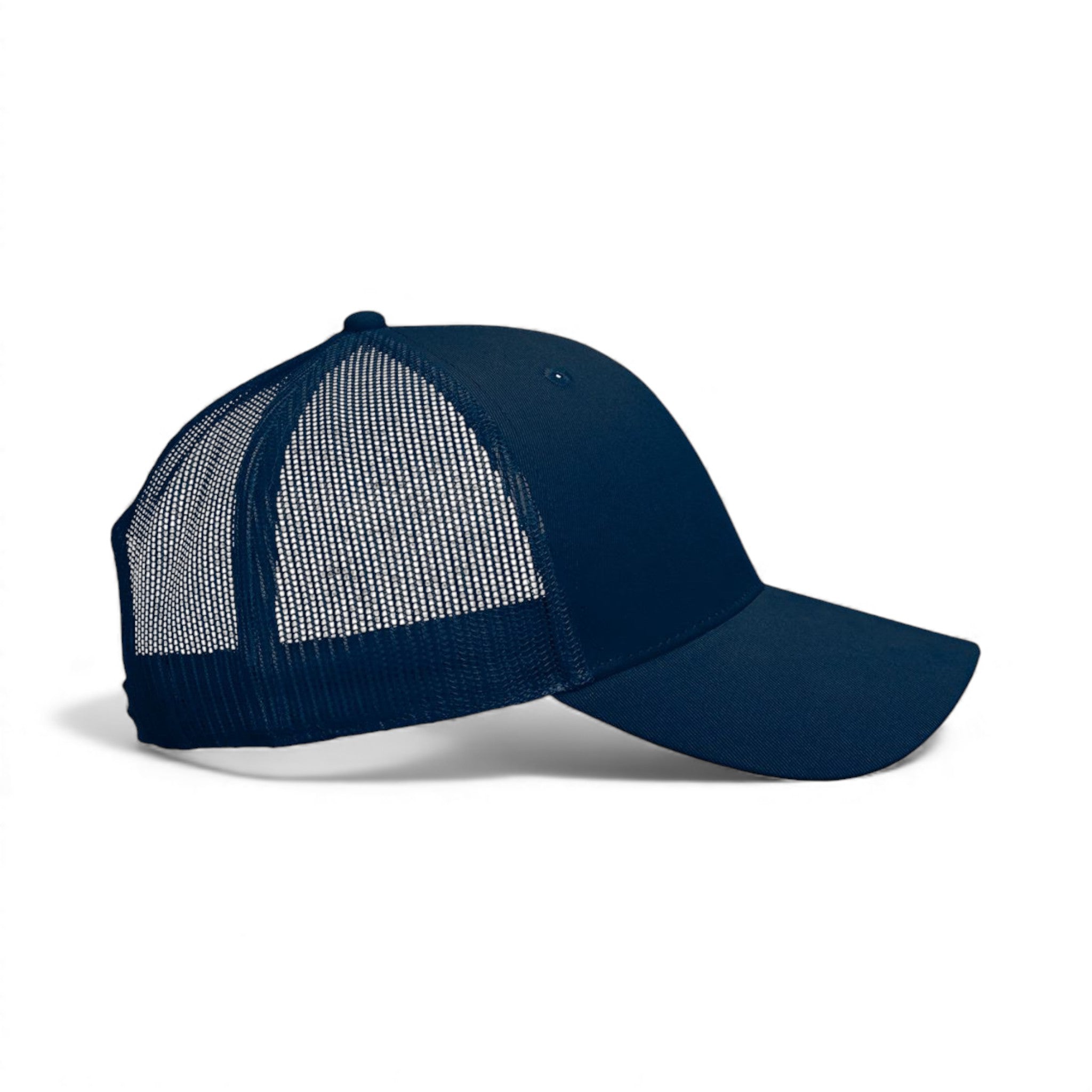 Right side view of Kati AM350M custom hat in navy and usa mesh