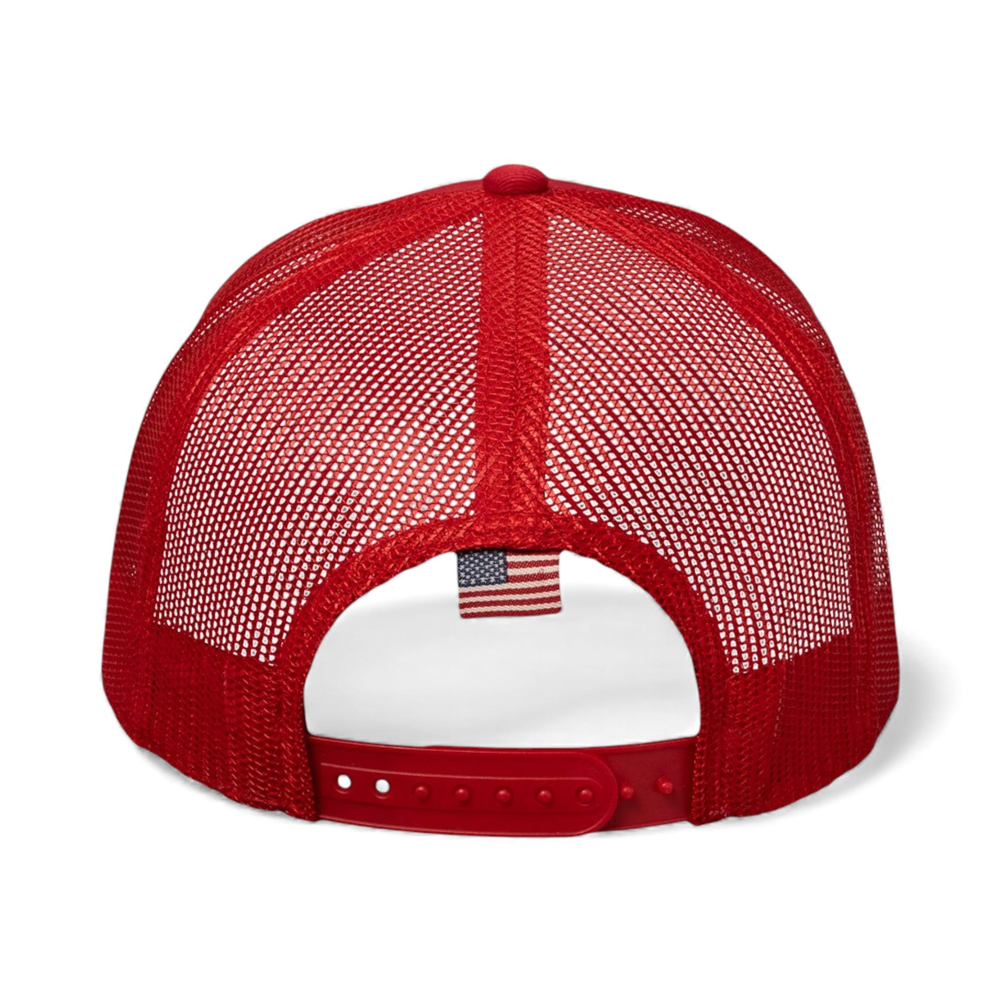 Back view of Kati AM350M custom hat in red and usa mesh