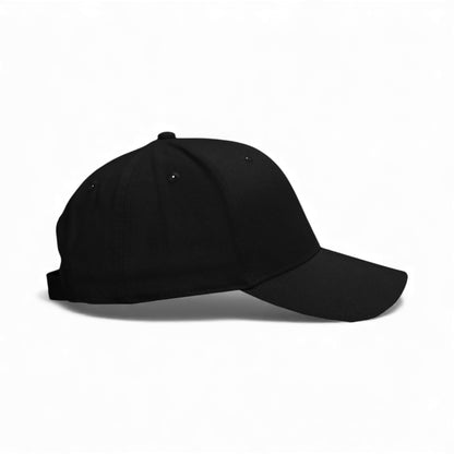 Right side view of Kati AM350 custom hat in black and usa