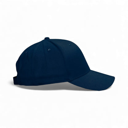 Right side view of Kati AM350 custom hat in navy and usa