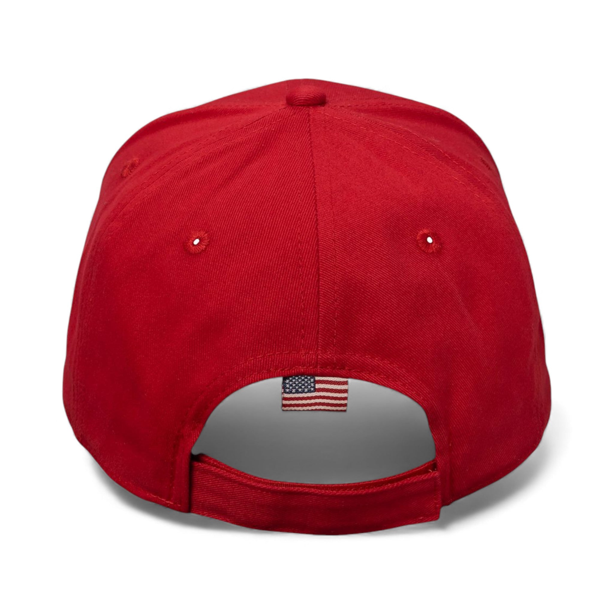 Back view of Kati AM350 custom hat in red and usa