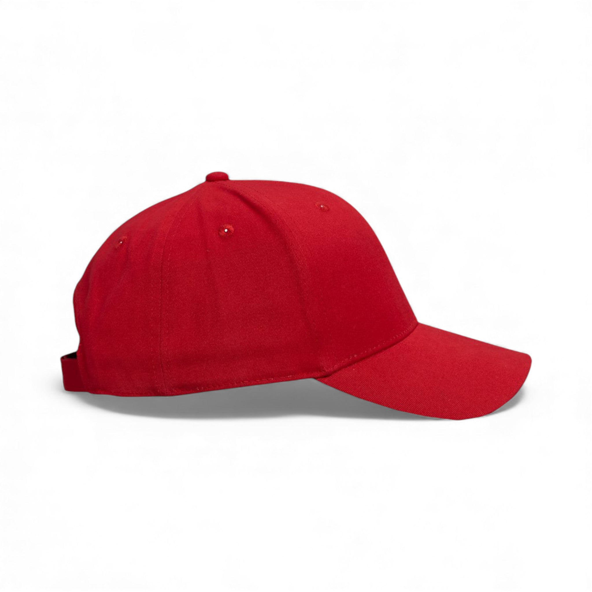 Right side view of Kati AM350 custom hat in red and usa